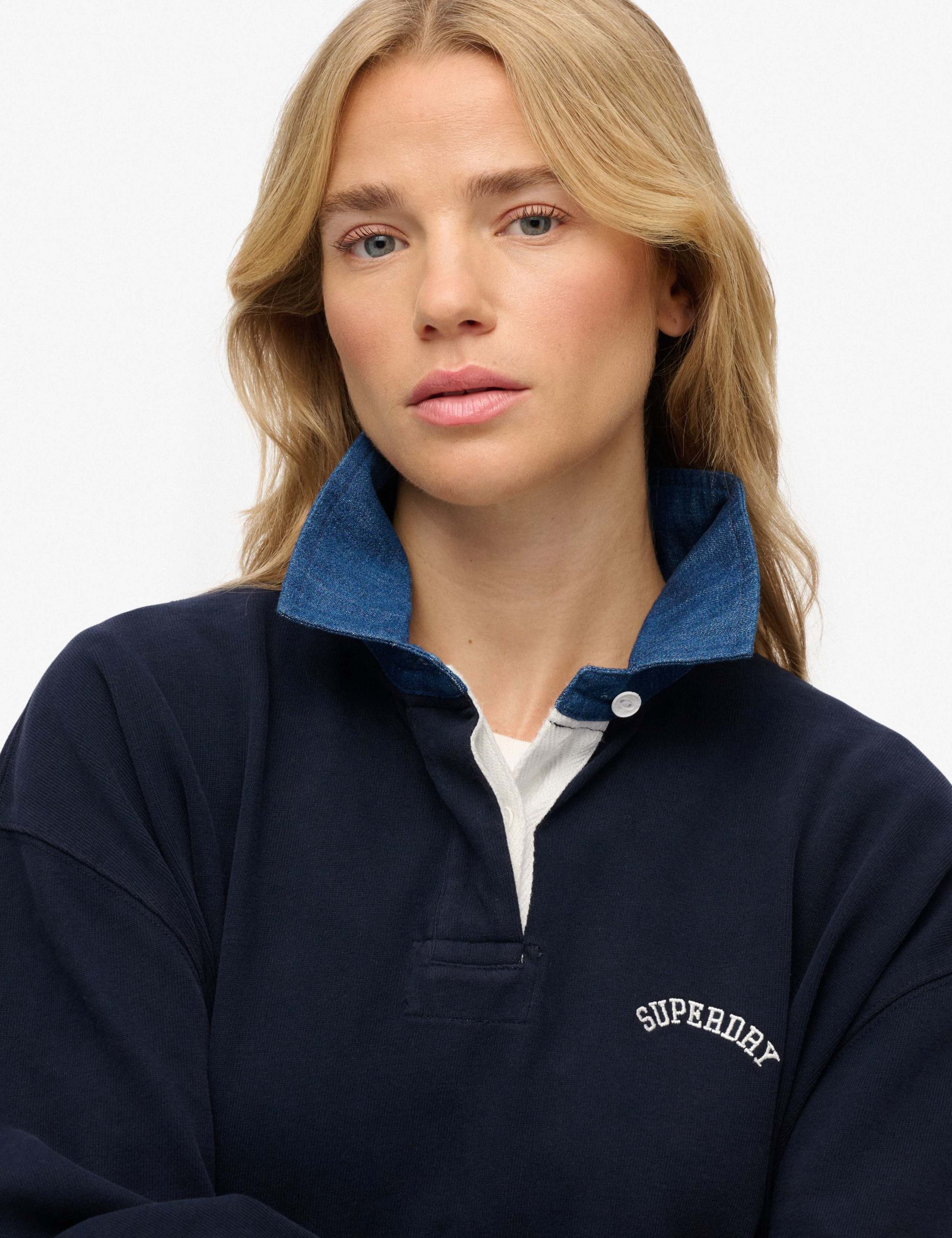 Pure Cotton Collared Oversized Rugby Shirt 3 of 6