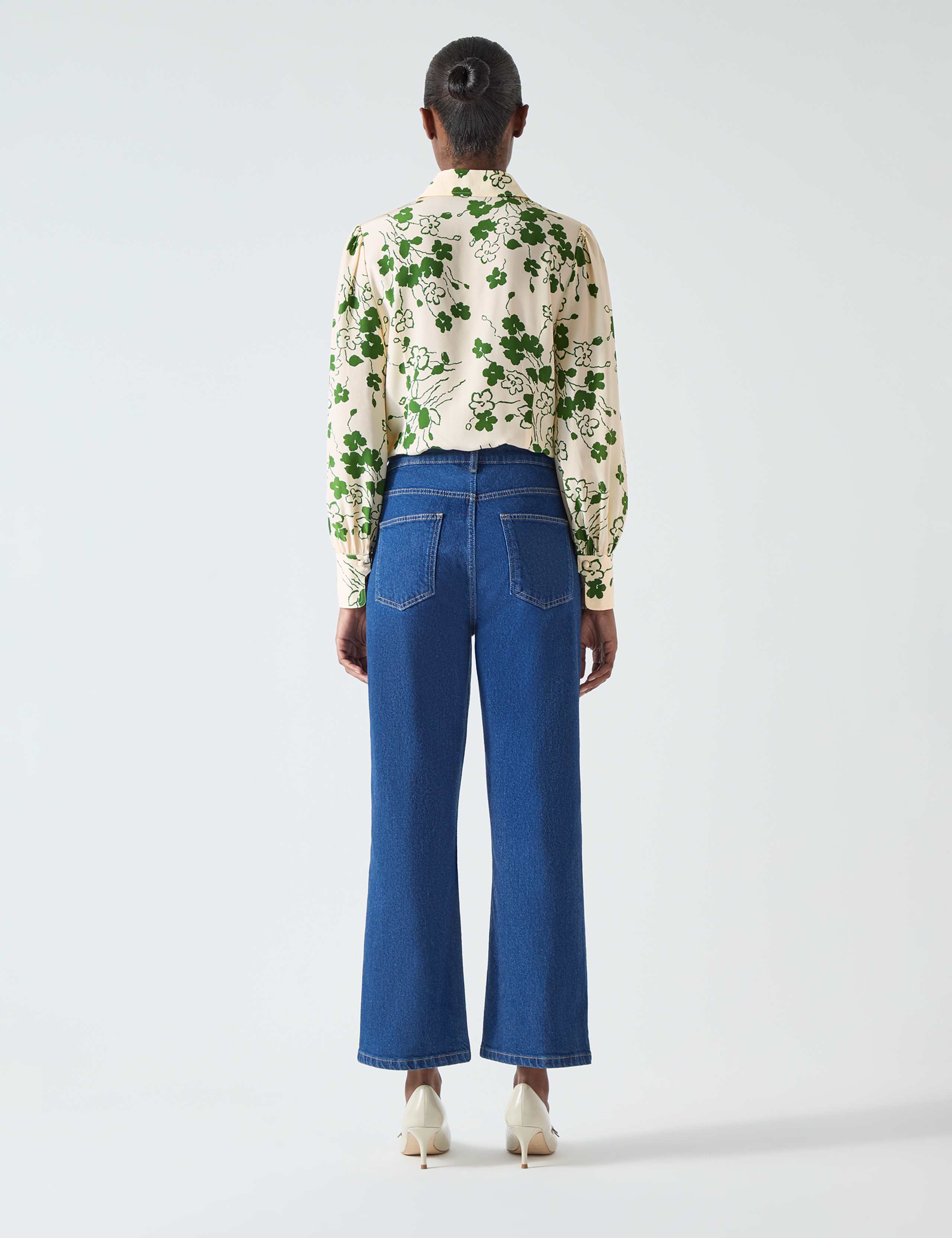 Pure Silk Floral Button Through Blouse 3 of 3