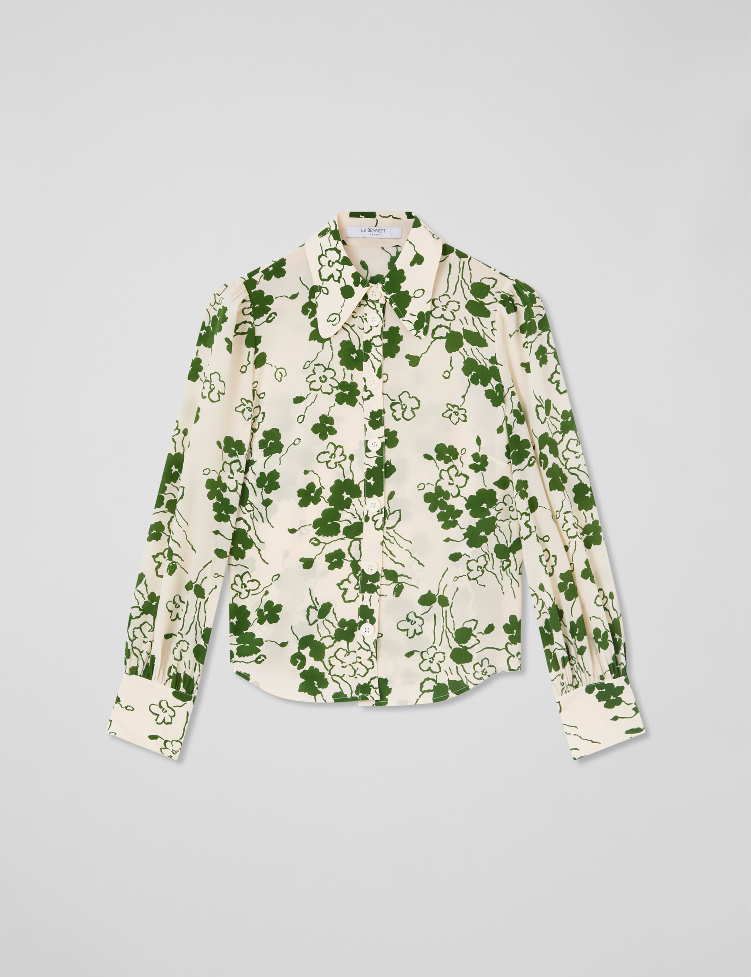 Pure Silk Floral Button Through Blouse 2 of 3