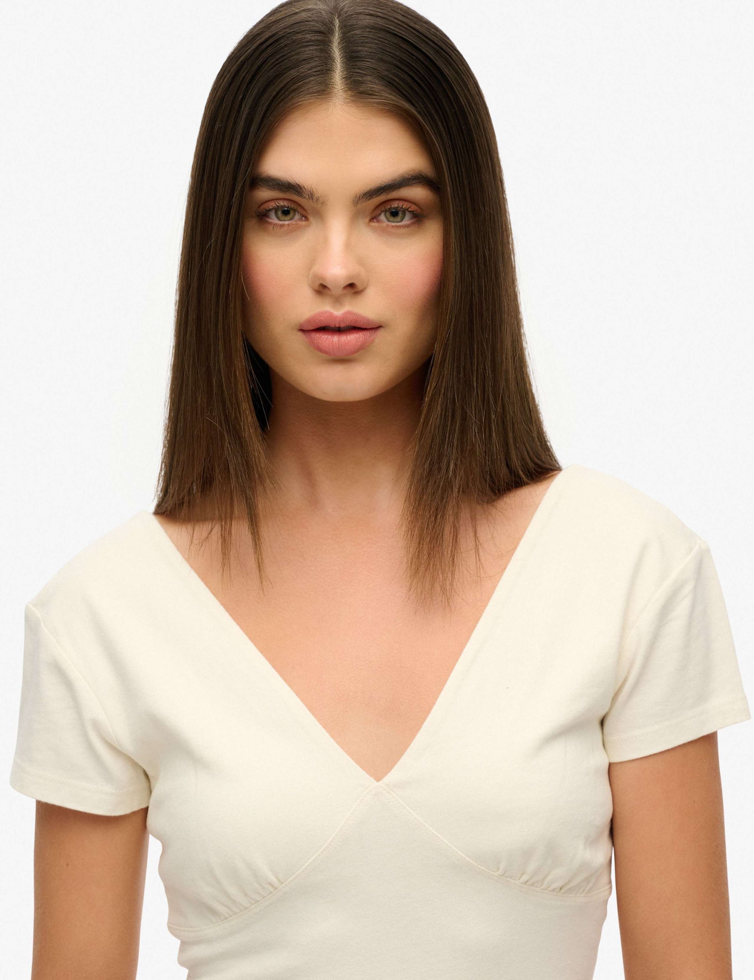 Pure Cotton V-Neck Cap Sleeve Corset Top 4 of 4