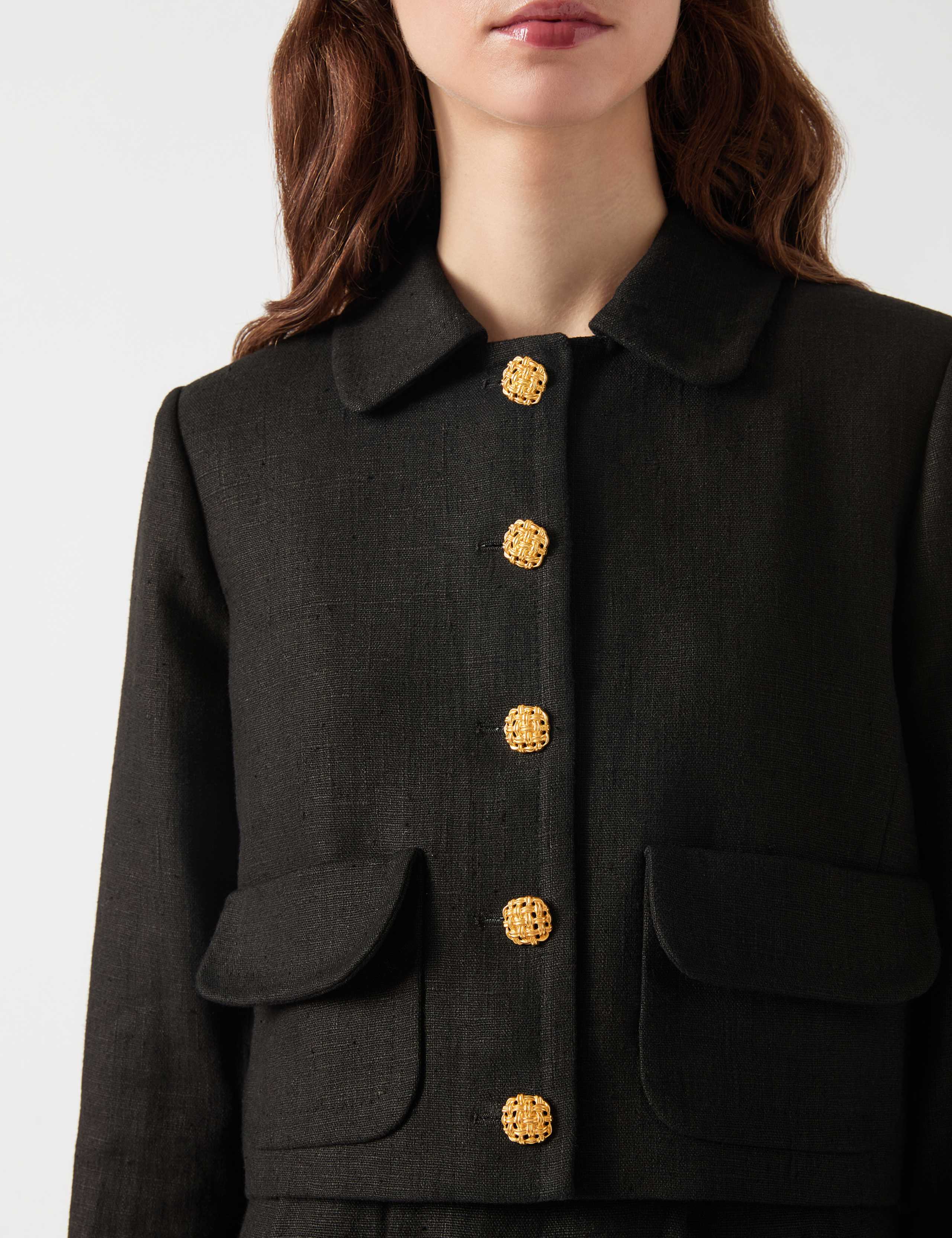 Pure Linen Cropped Jacket 4 of 4