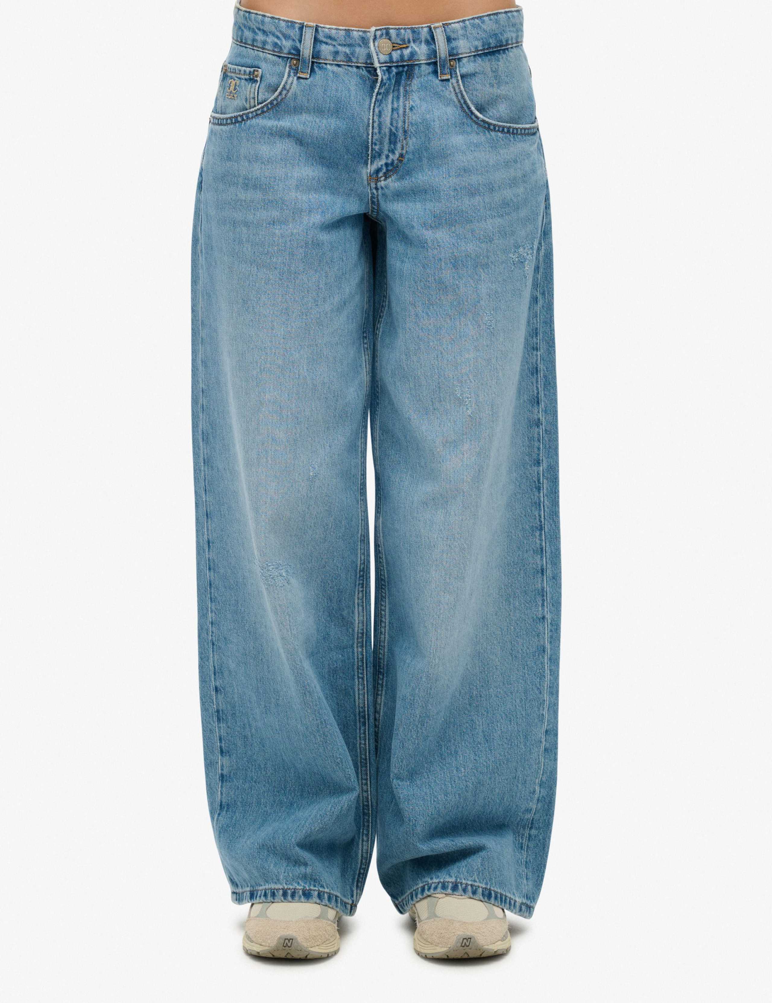 Pure Cotton Denim Mid Rise Baggy Jeans 1 of 5