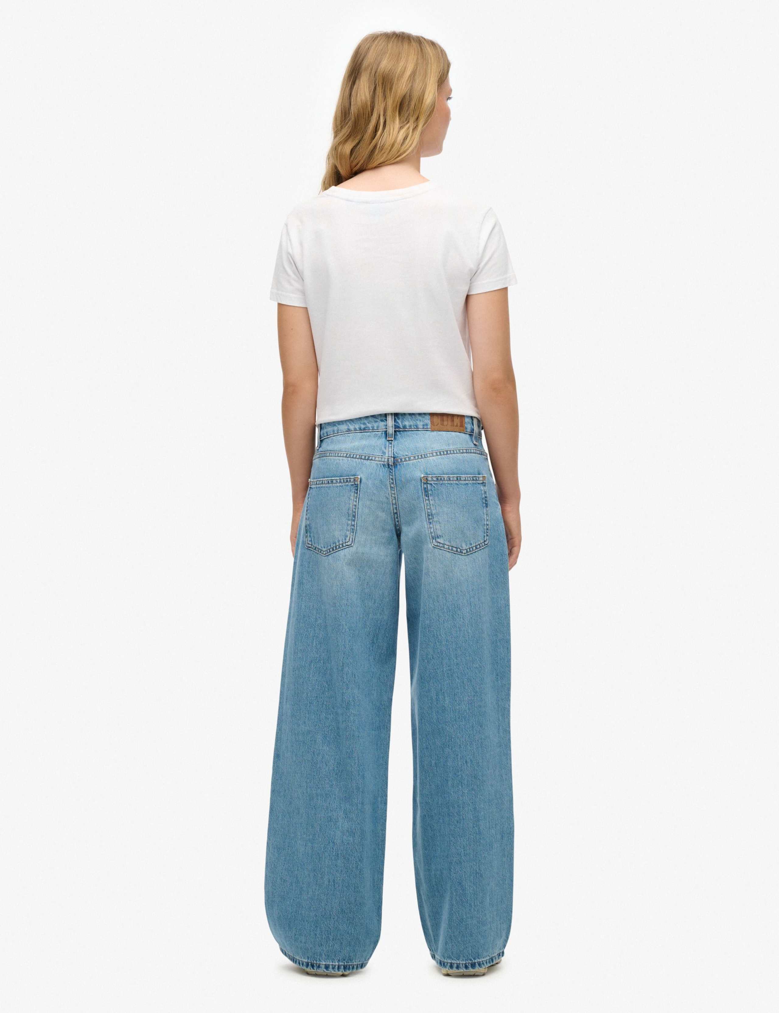Pure Cotton Mid Rise Wide Leg Jeans 4 of 5