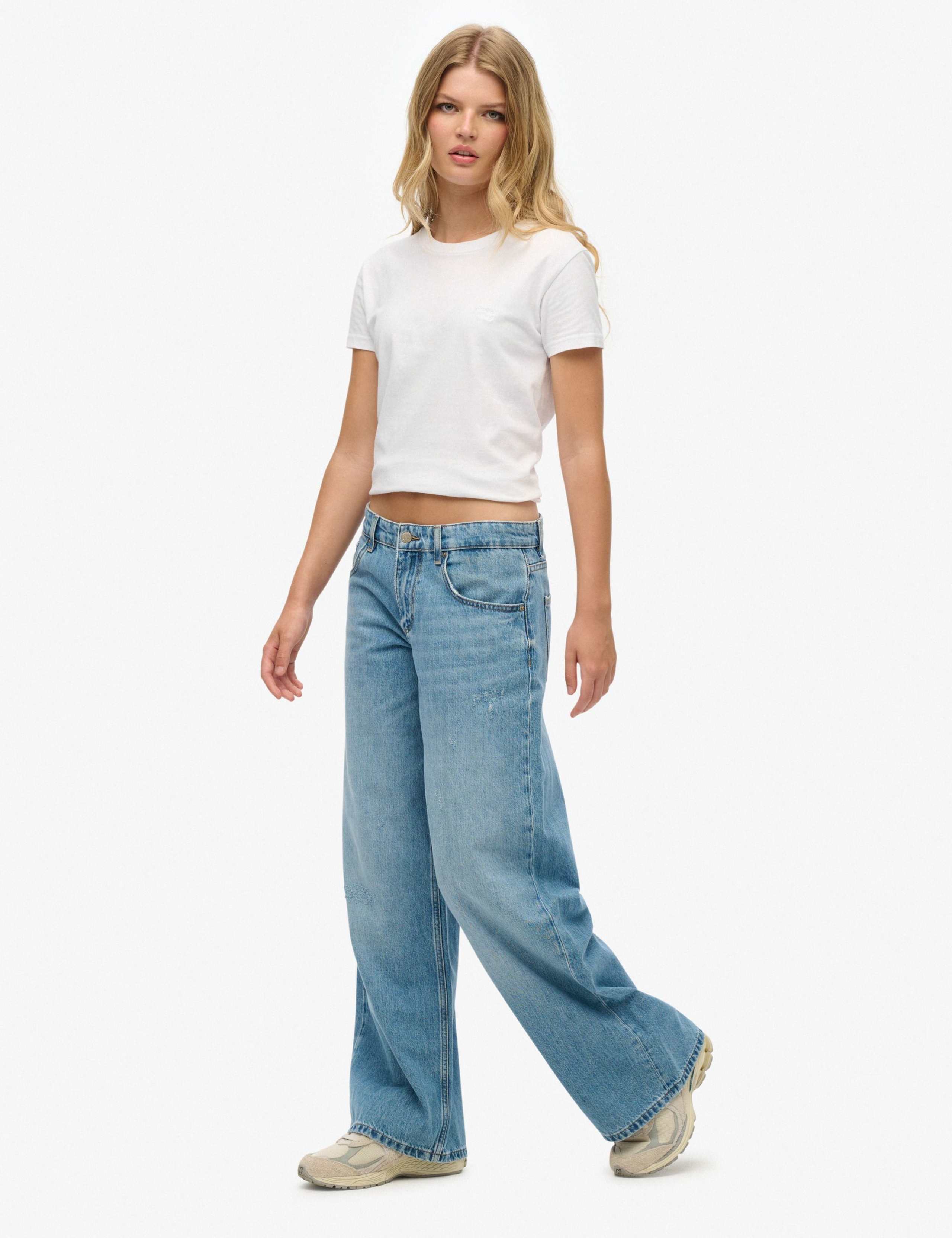 Pure Cotton Mid Rise Wide Leg Jeans 5 of 5