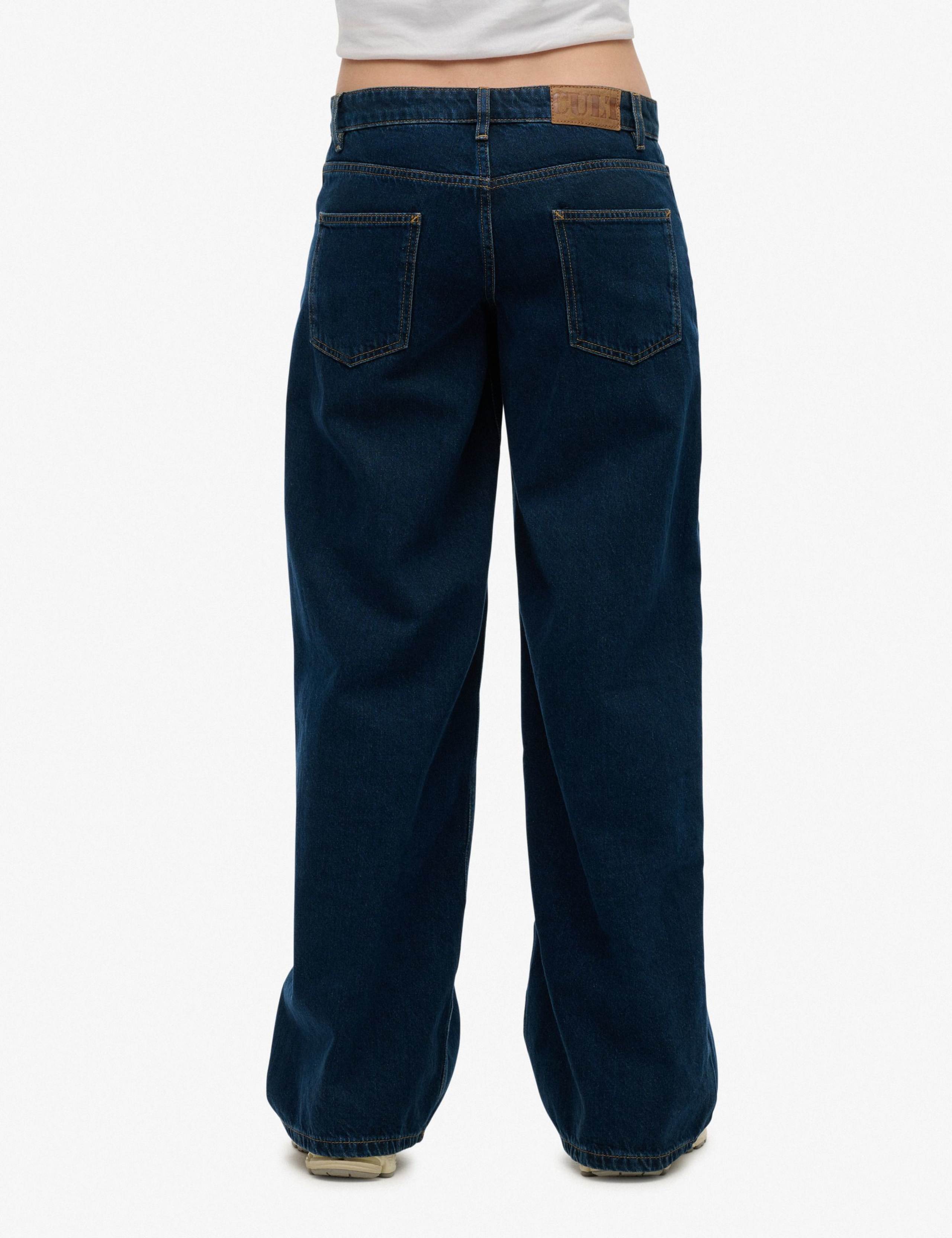 Pure Cotton Denim Mid Rise Baggy Jeans 2 of 5