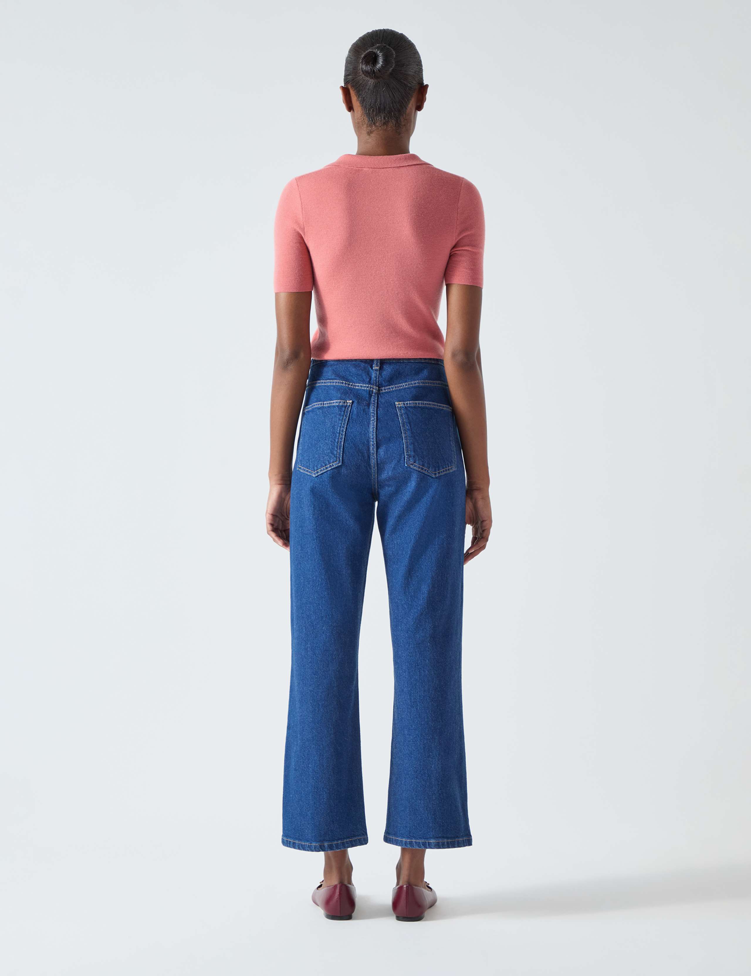Cotton Rich Embroidered Collared Knitted Top 4 of 4