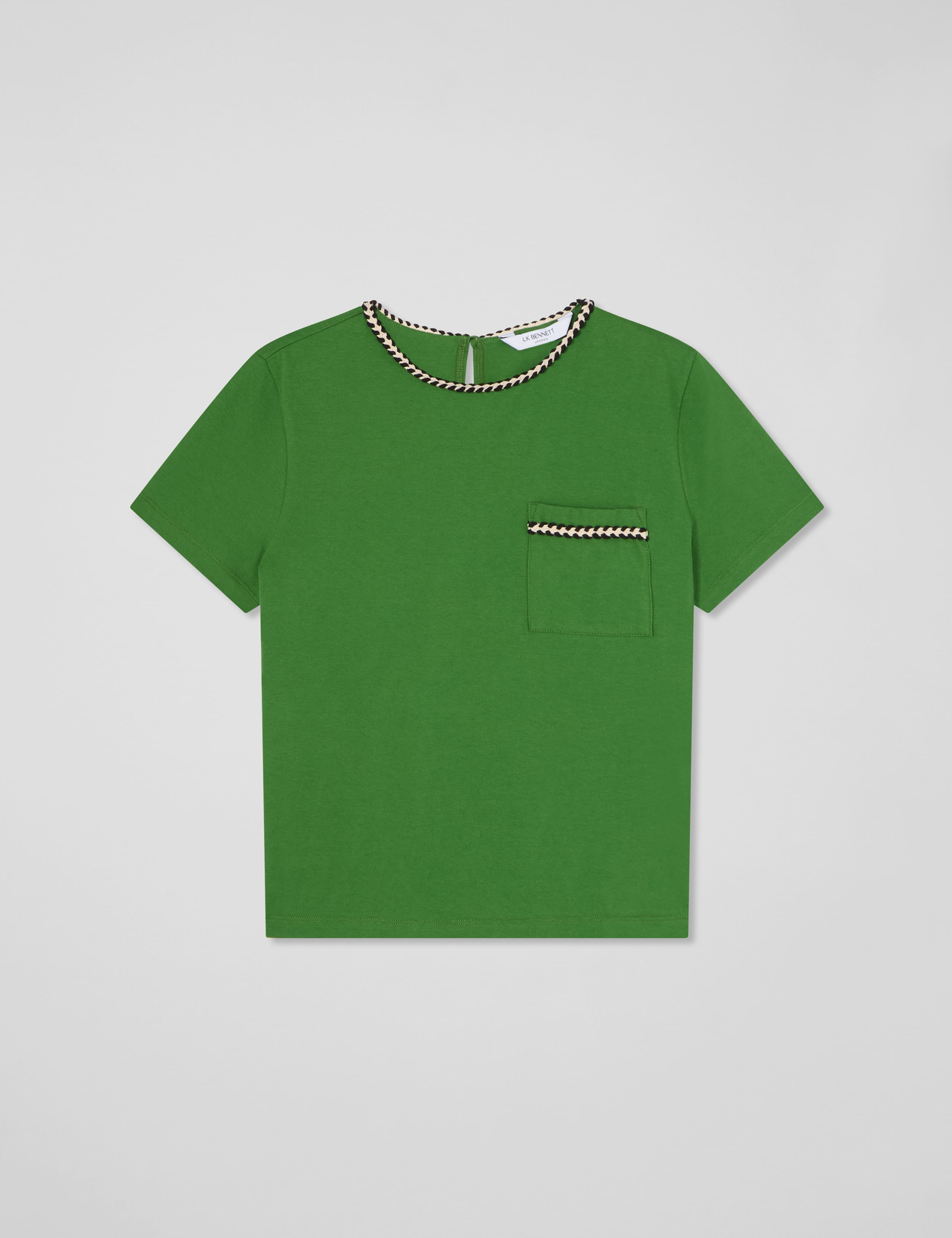 Pure Cotton Plaited Trim Crop T-Shirt 2 of 4