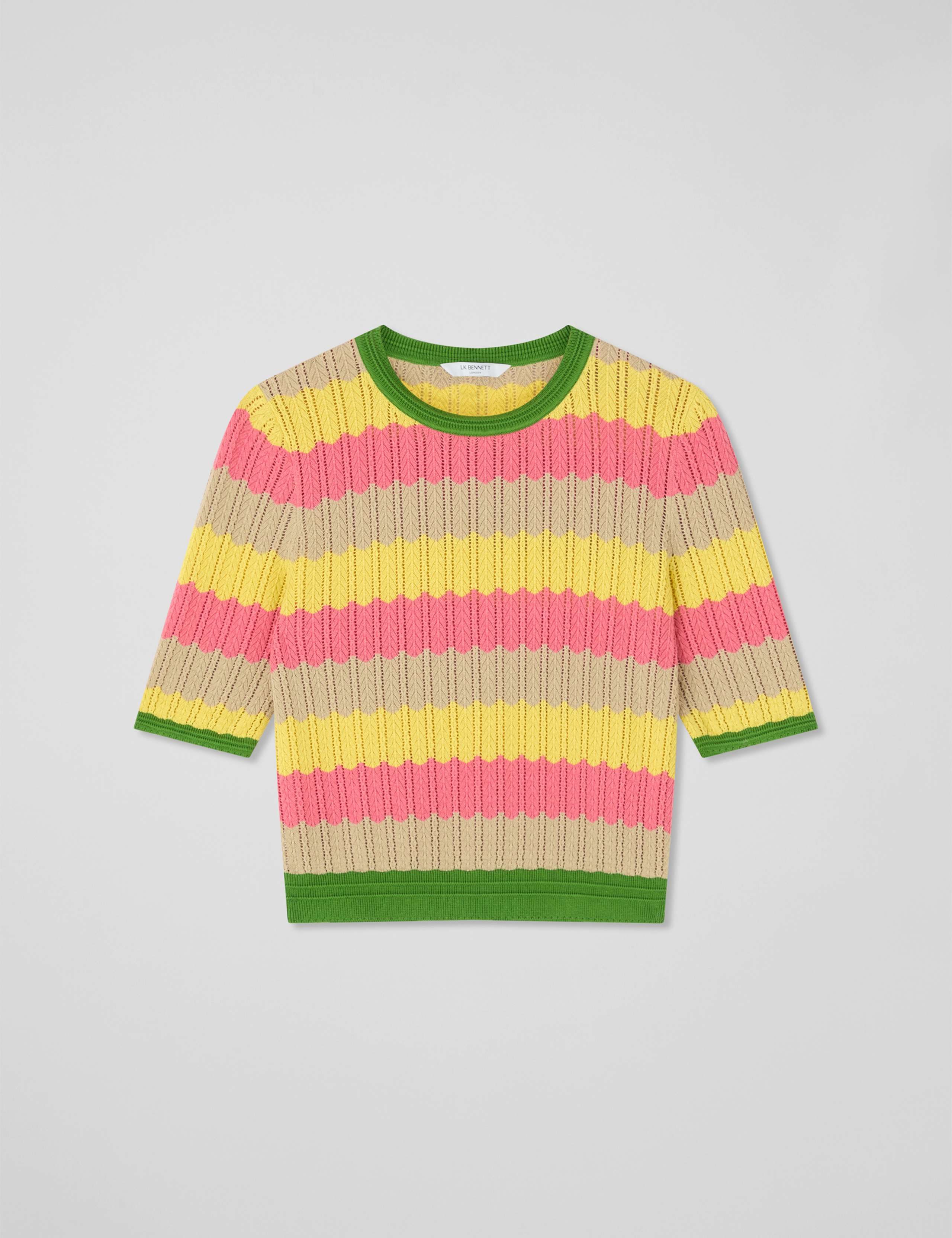 Cotton Rich Pointelle Cropped Knitted Top 2 of 4