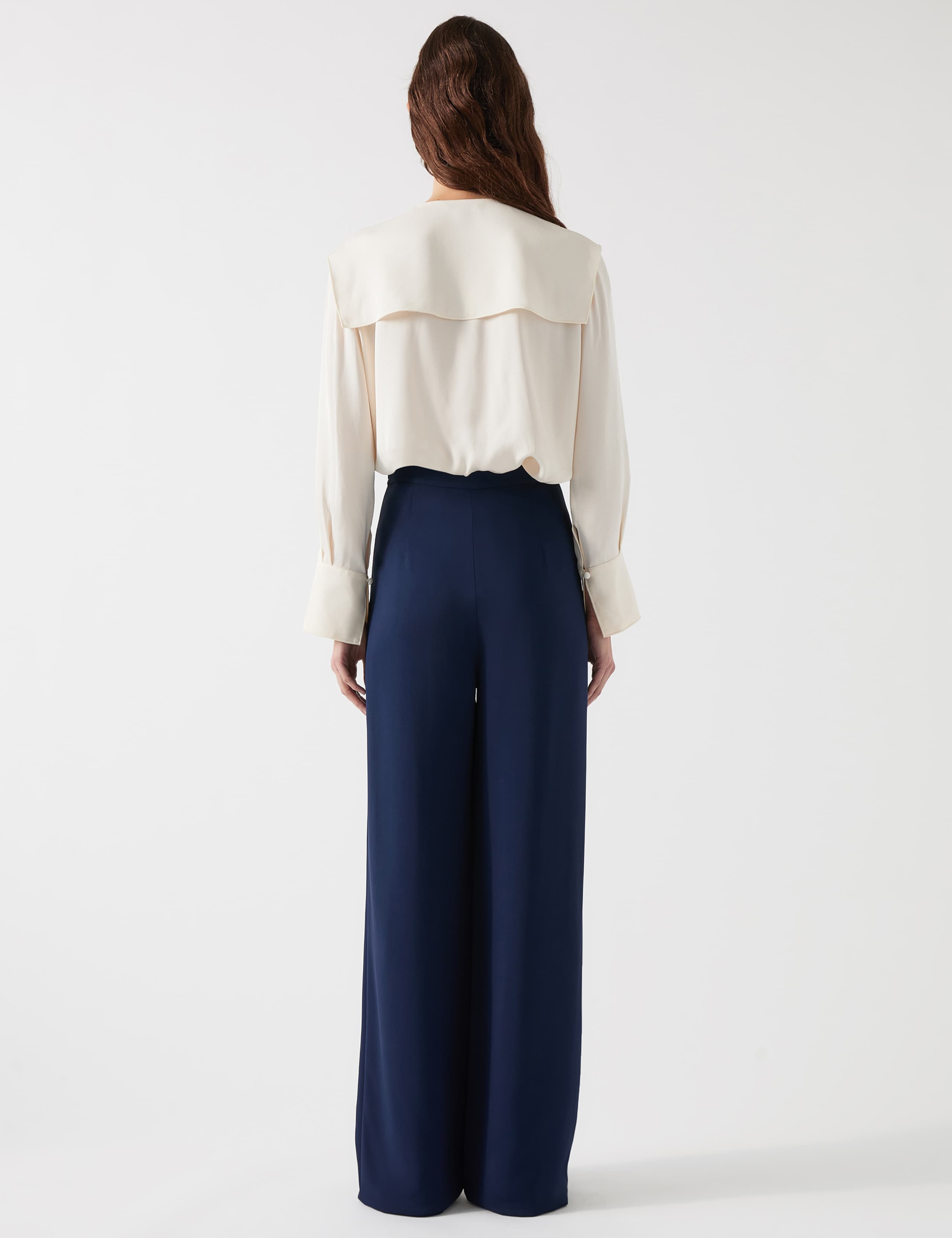 Crepe Button Detail Straight Leg Trousers 3 of 4