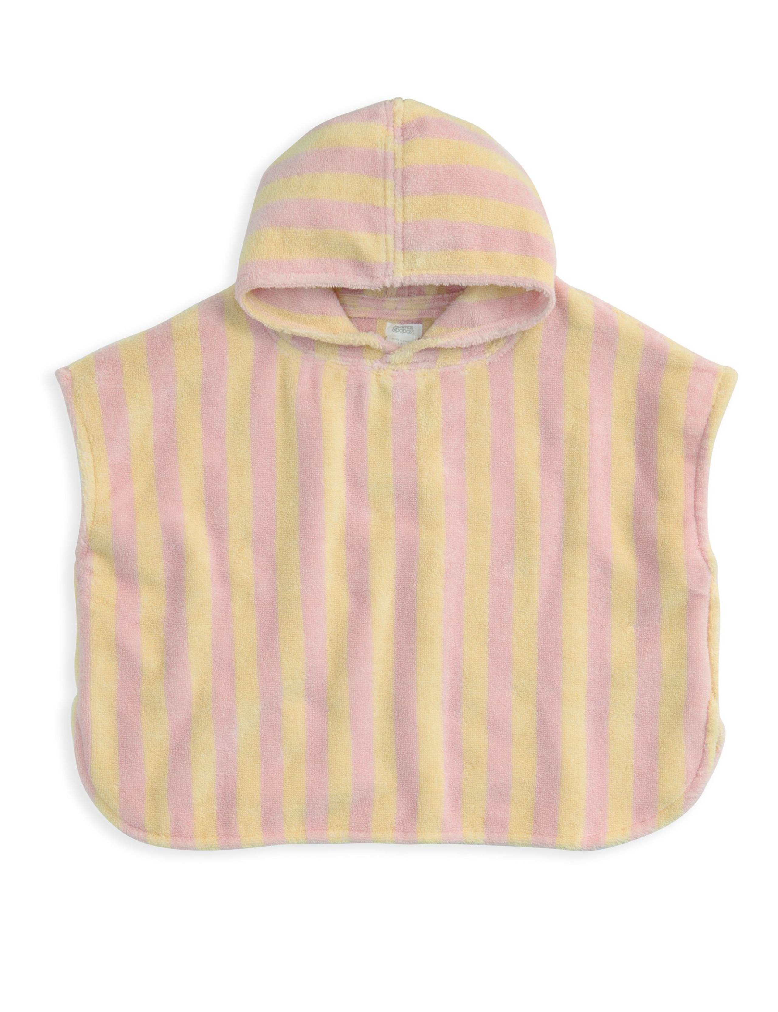 Pure Cotton Towelling Striped Hooded Poncho (3 Mths-3 Yrs) 2 of 2