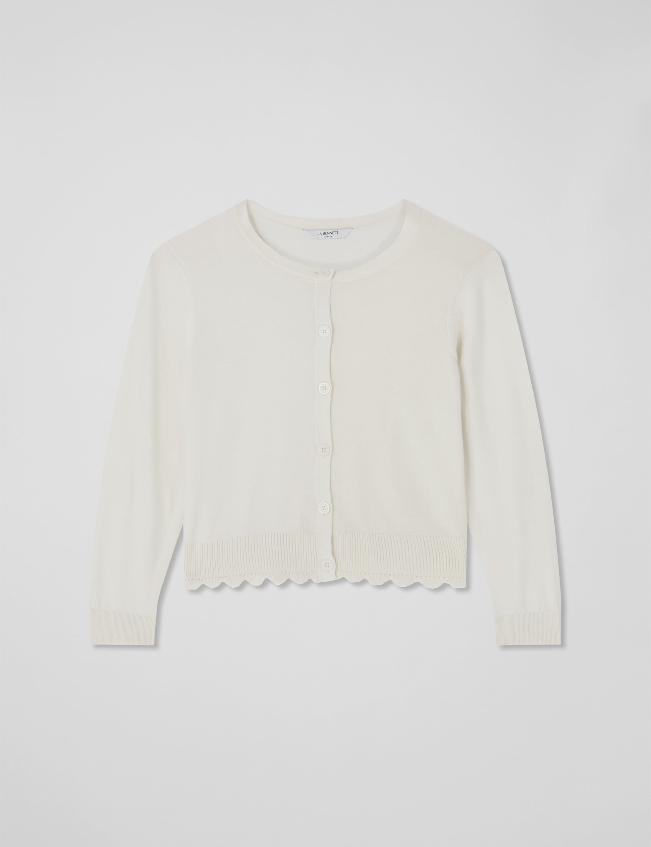 Pure Cotton Crew Neck Cropped Cardigan 2 of 4