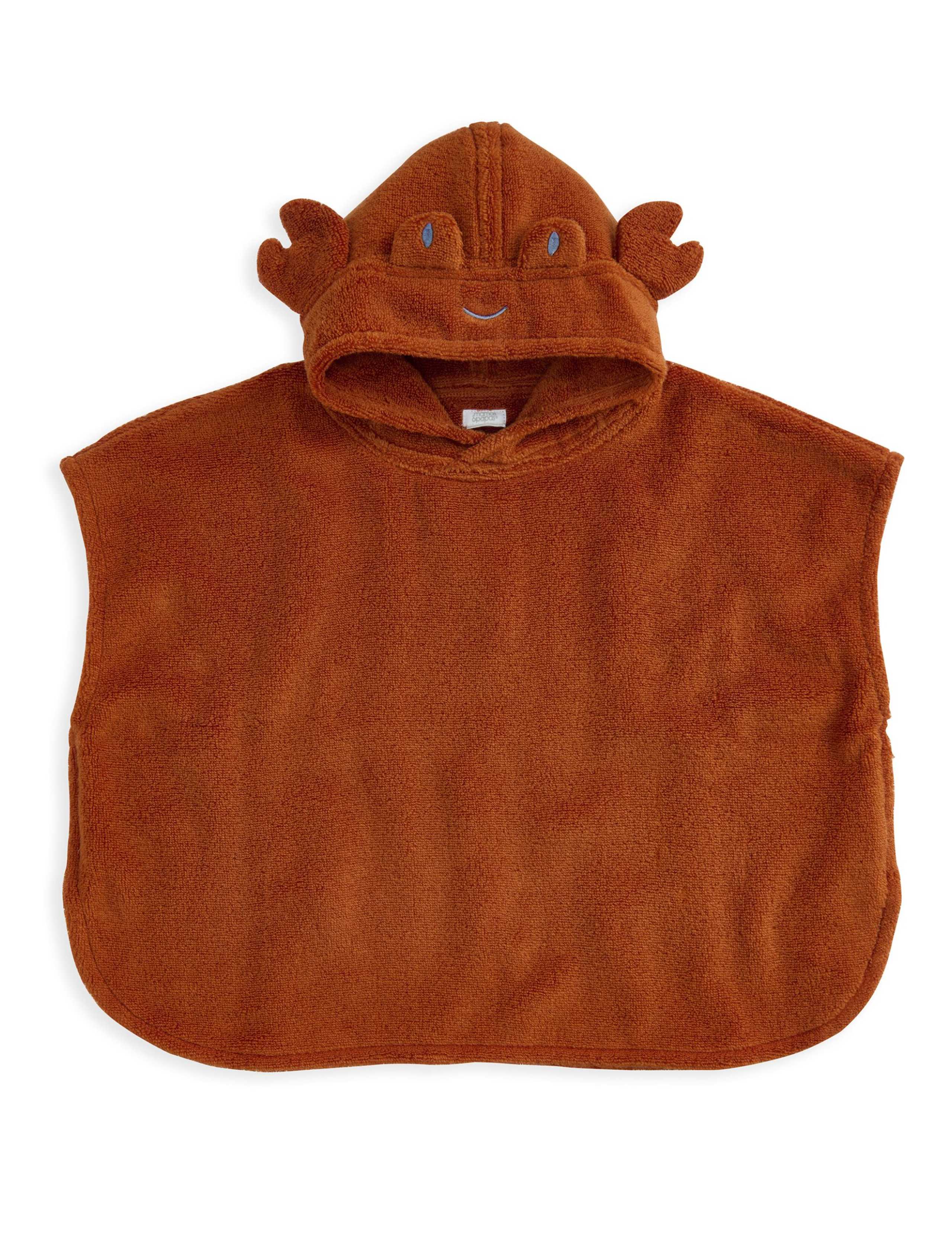 Pure Cotton Towelling Crab Hooded Poncho (3 Mths-3 Yrs) 2 of 2