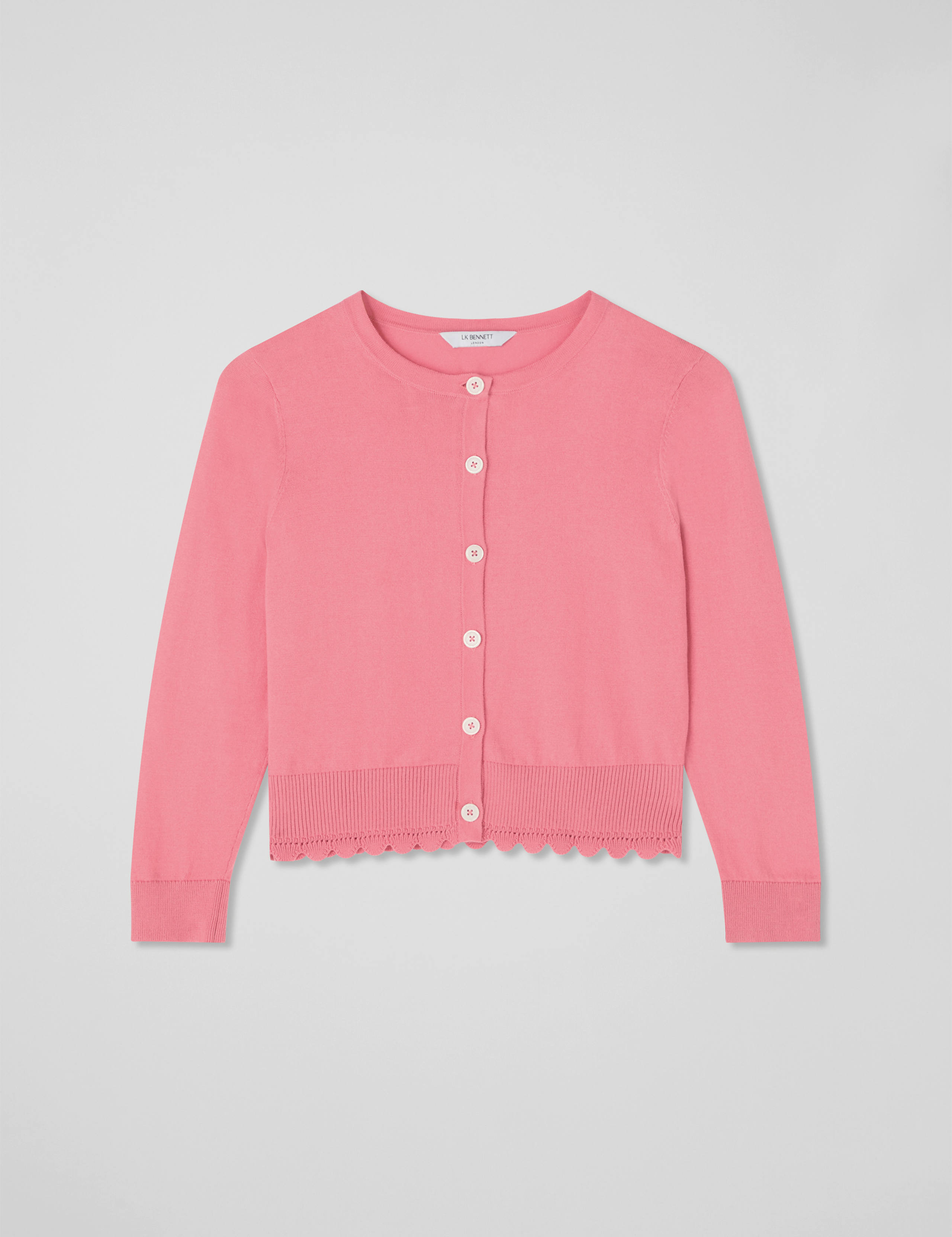 Pure Cotton Crew Neck Cropped Cardigan 2 of 4