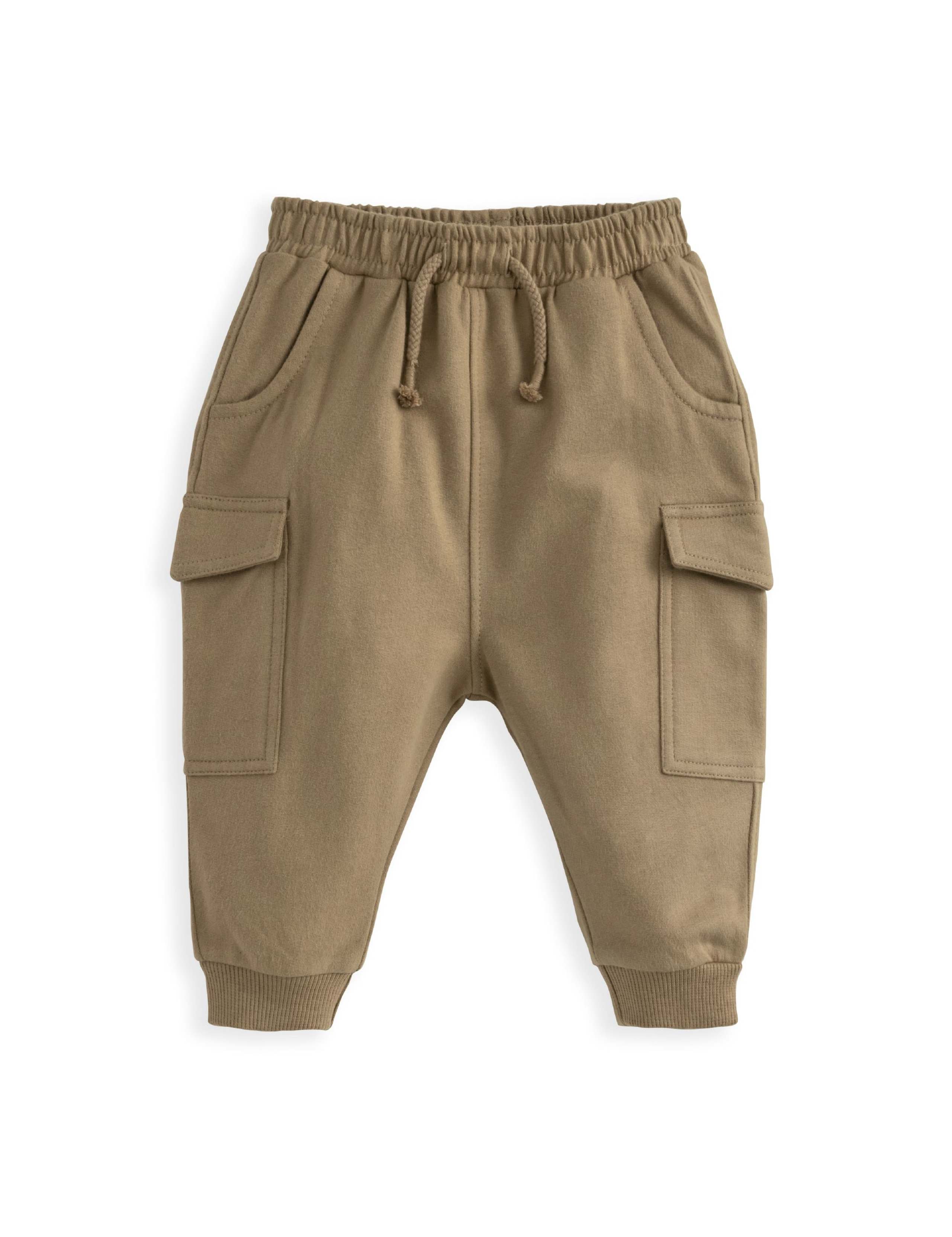 Pure Cotton Utility Joggers (0-36 Mths) 2 of 2