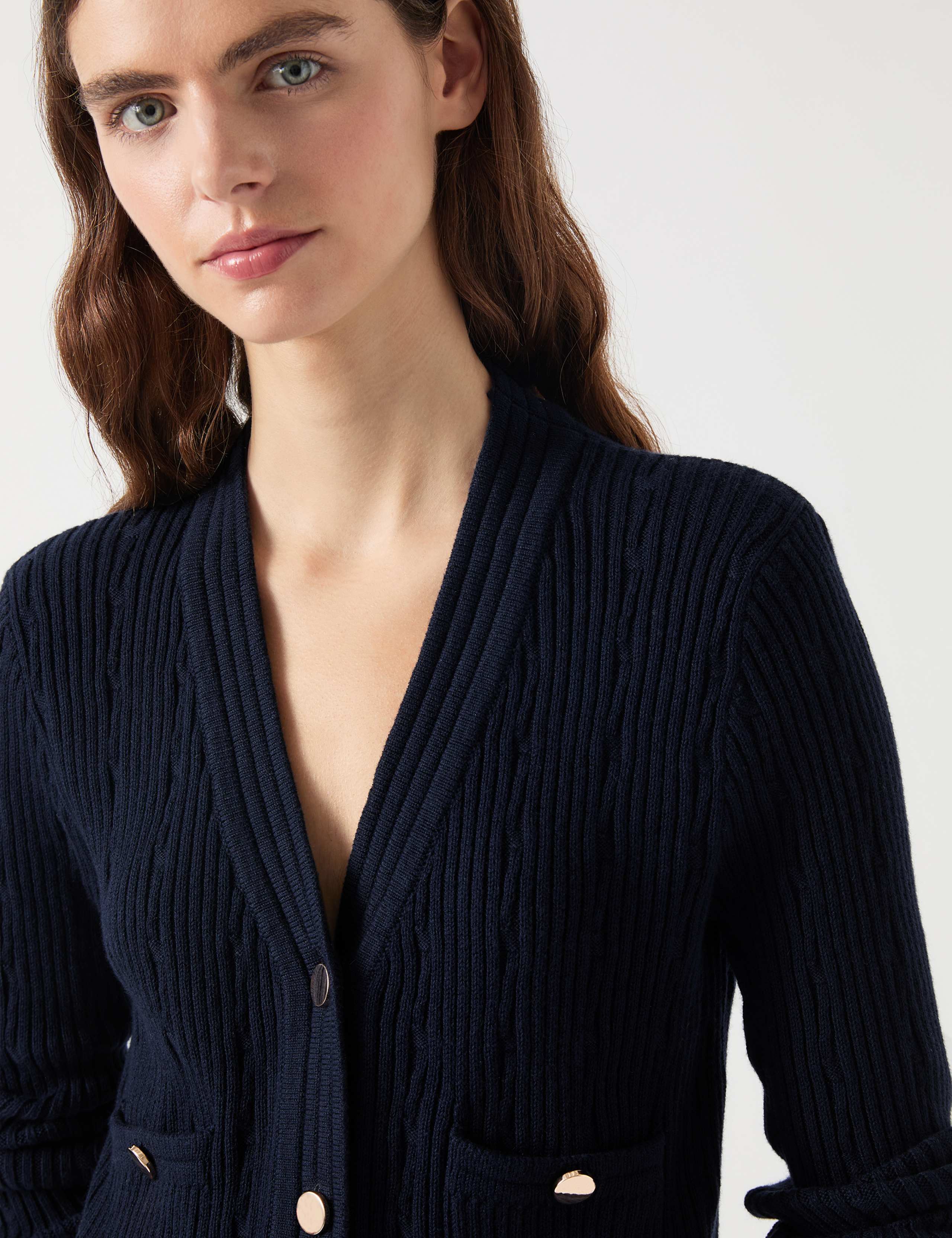 Cotton Rich Ribbed Cropped Cardigan 4 of 4