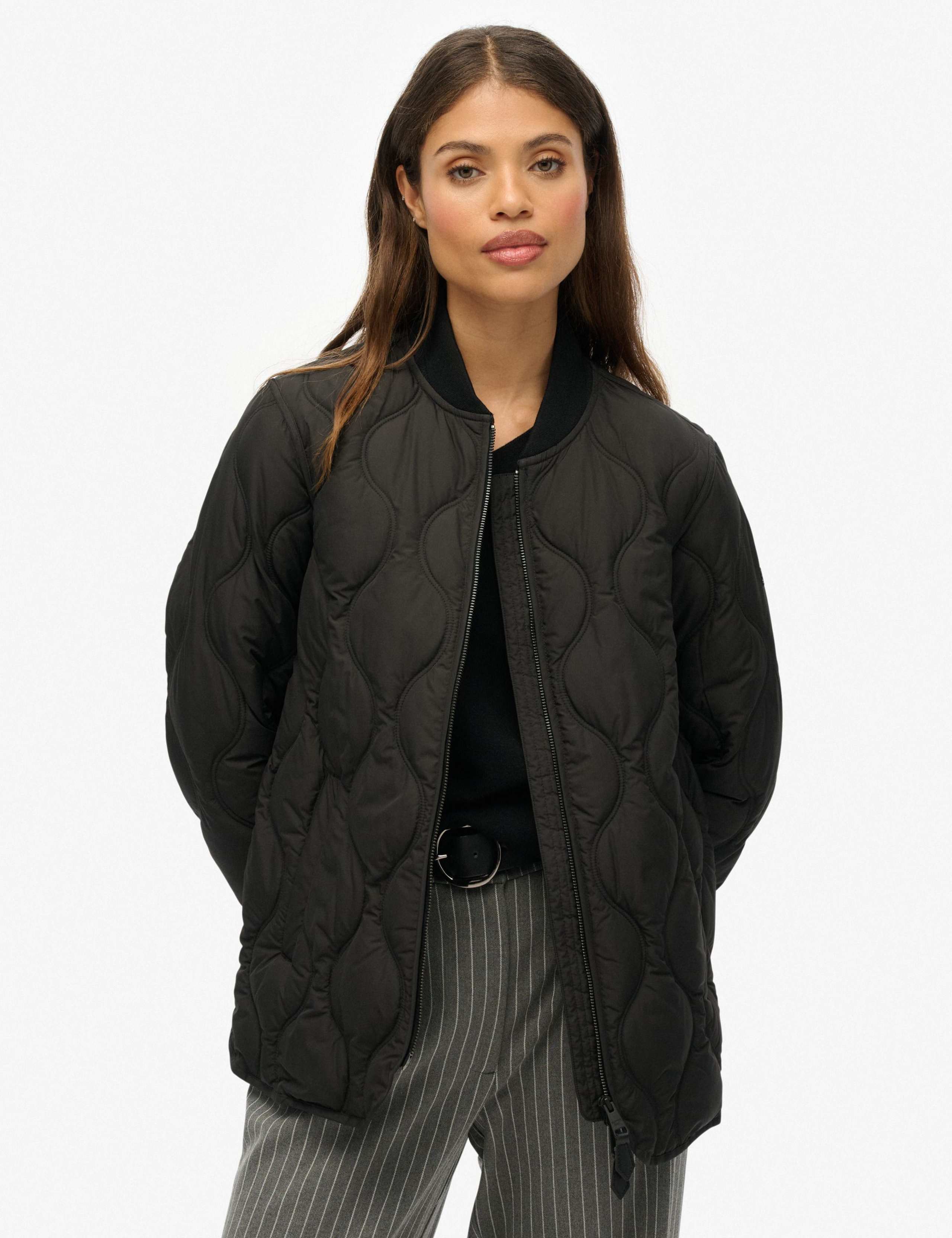 Baseball Collar Relaxed Quilted Jacket 1 of 4