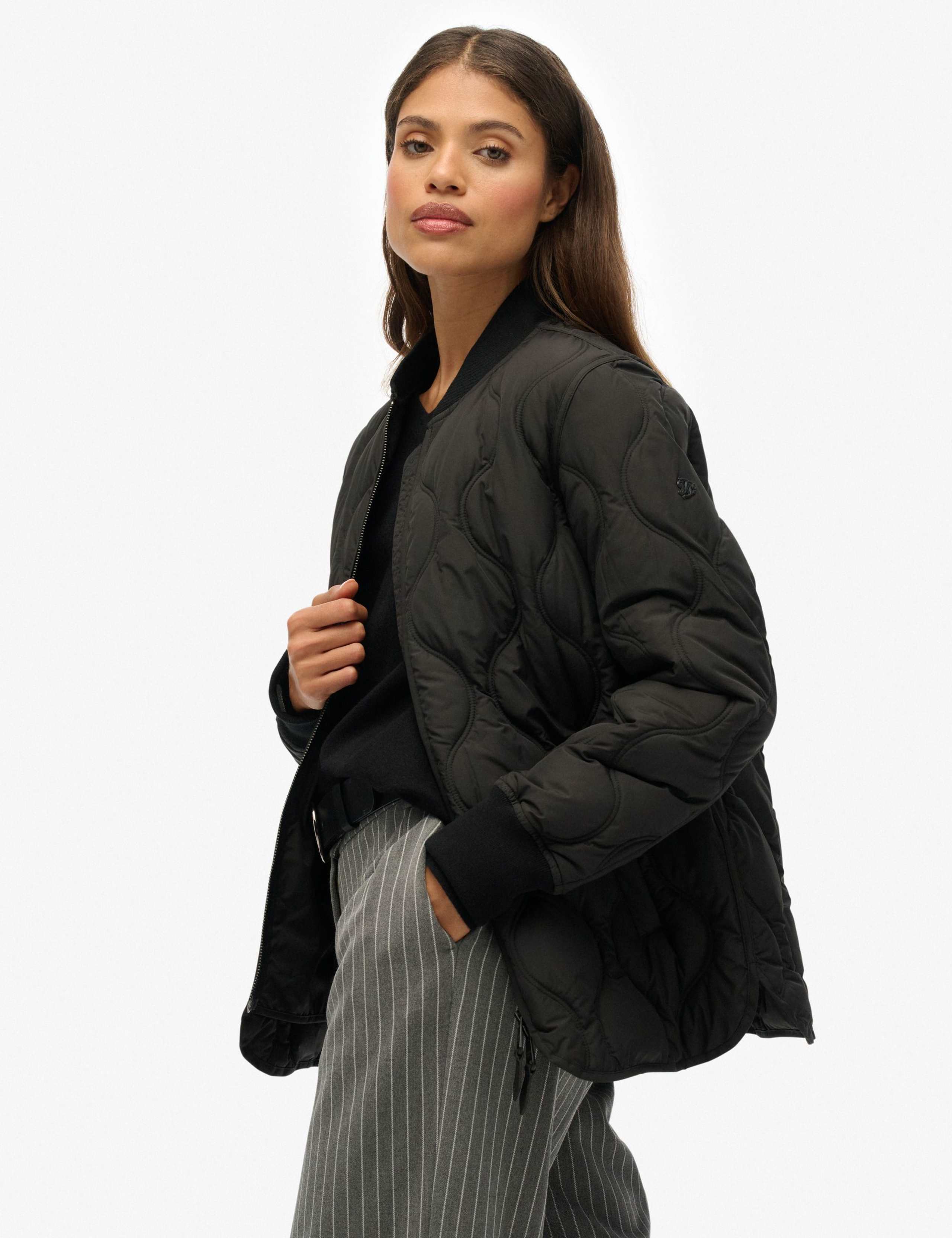 Baseball Collar Relaxed Quilted Jacket 3 of 4