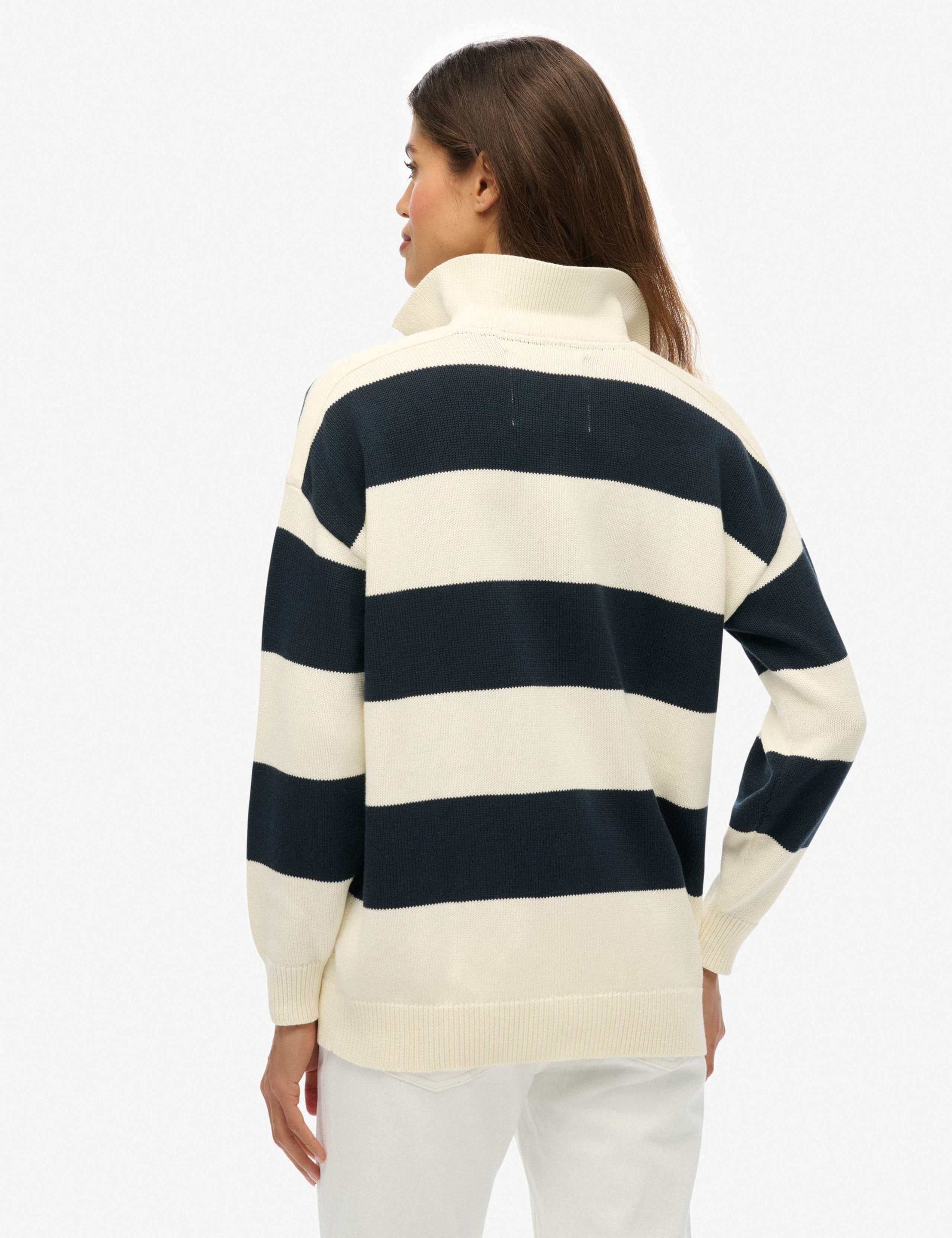 Pure Cotton Striped Rugby Knitted Jumper 3 of 6