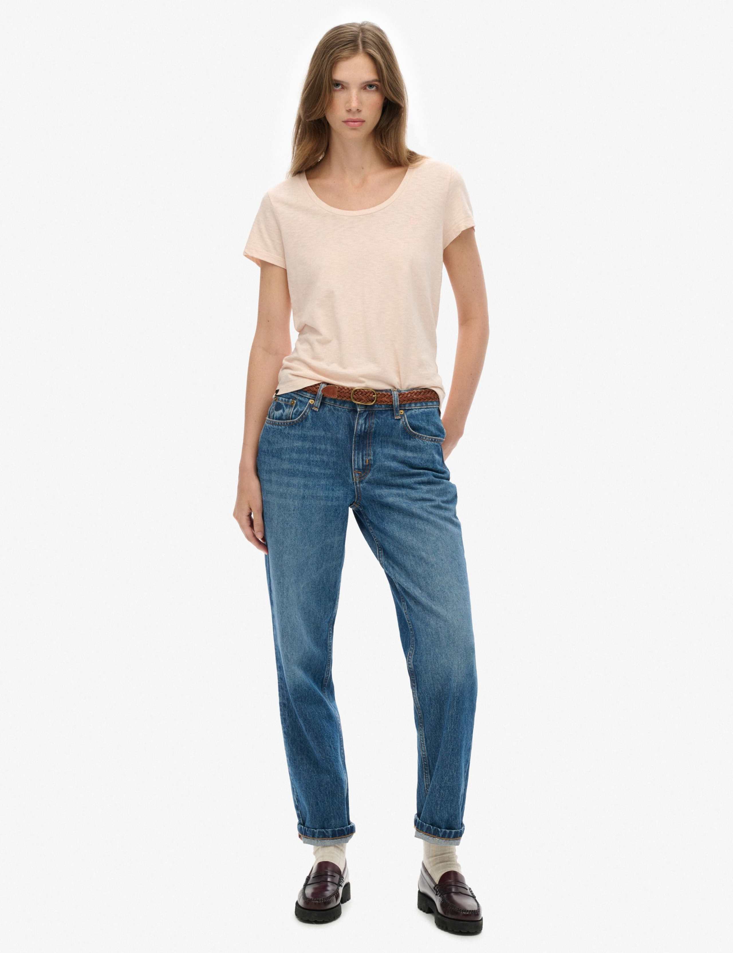 Cotton Blend Scoop Neck T-Shirt 5 of 5