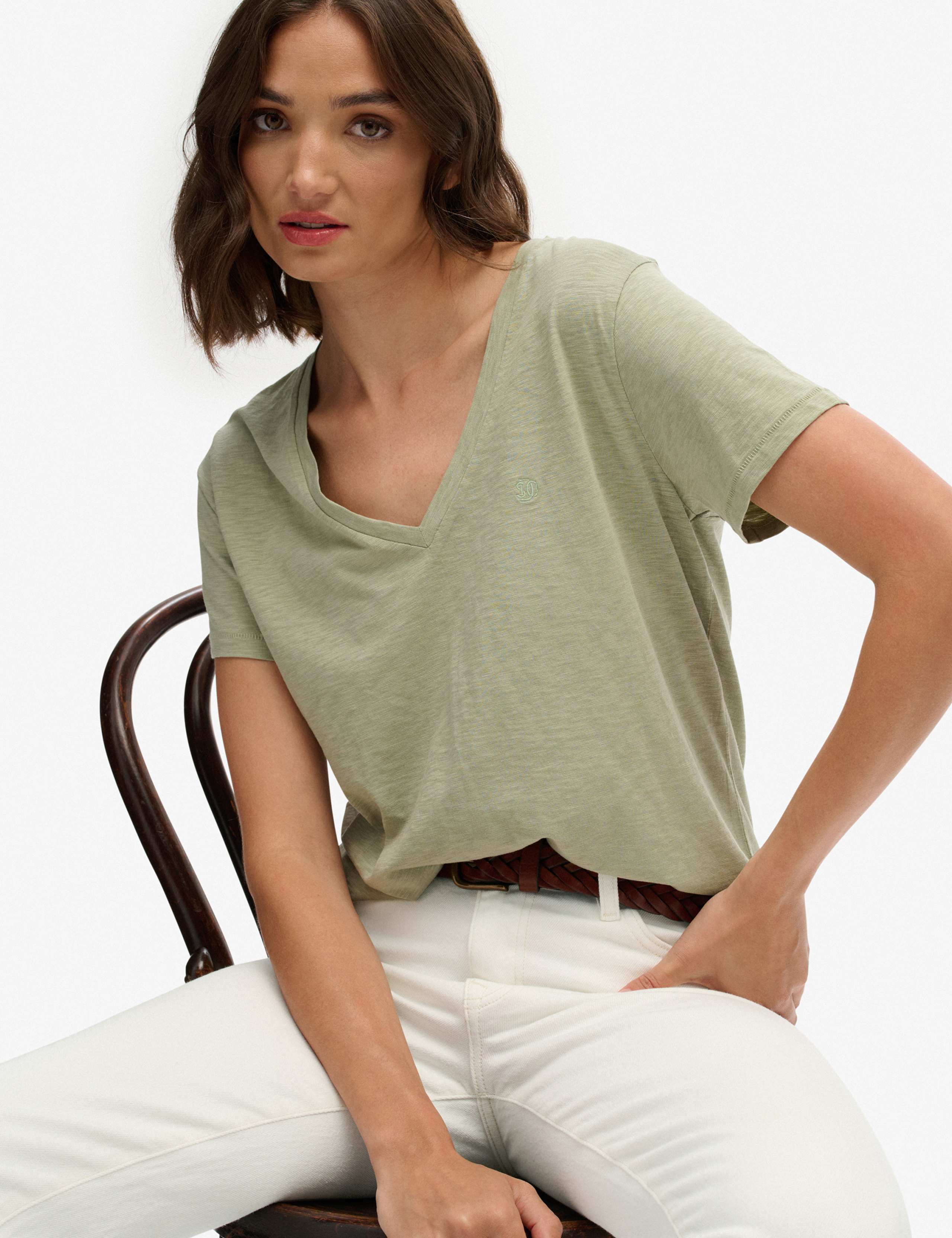 Cotton Rich V-Neck T-Shirt 6 of 6
