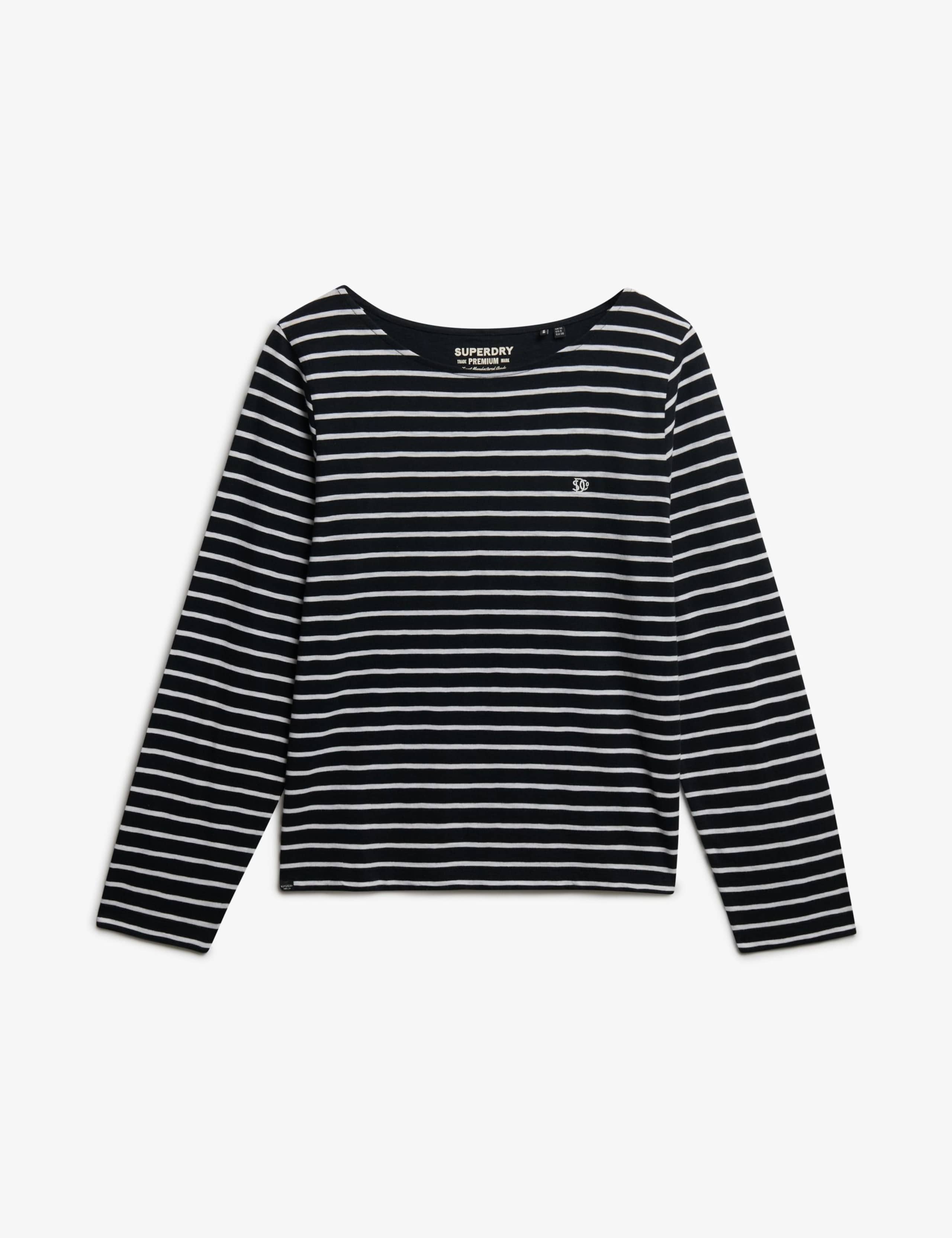 Cotton Rich Striped Slash Neck Top 2 of 2