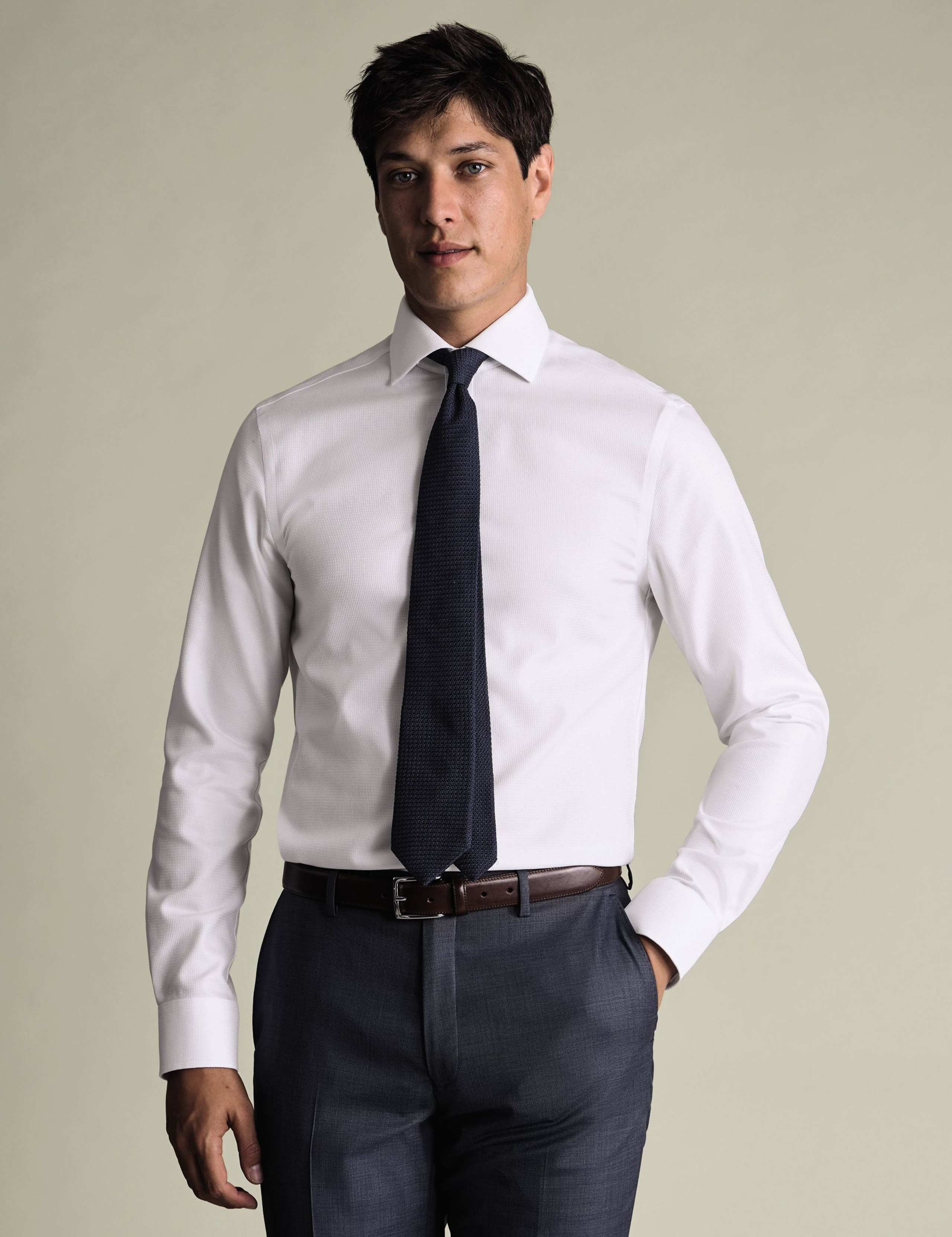 Non Iron Regular Fit Textured Shirt 3 of 6