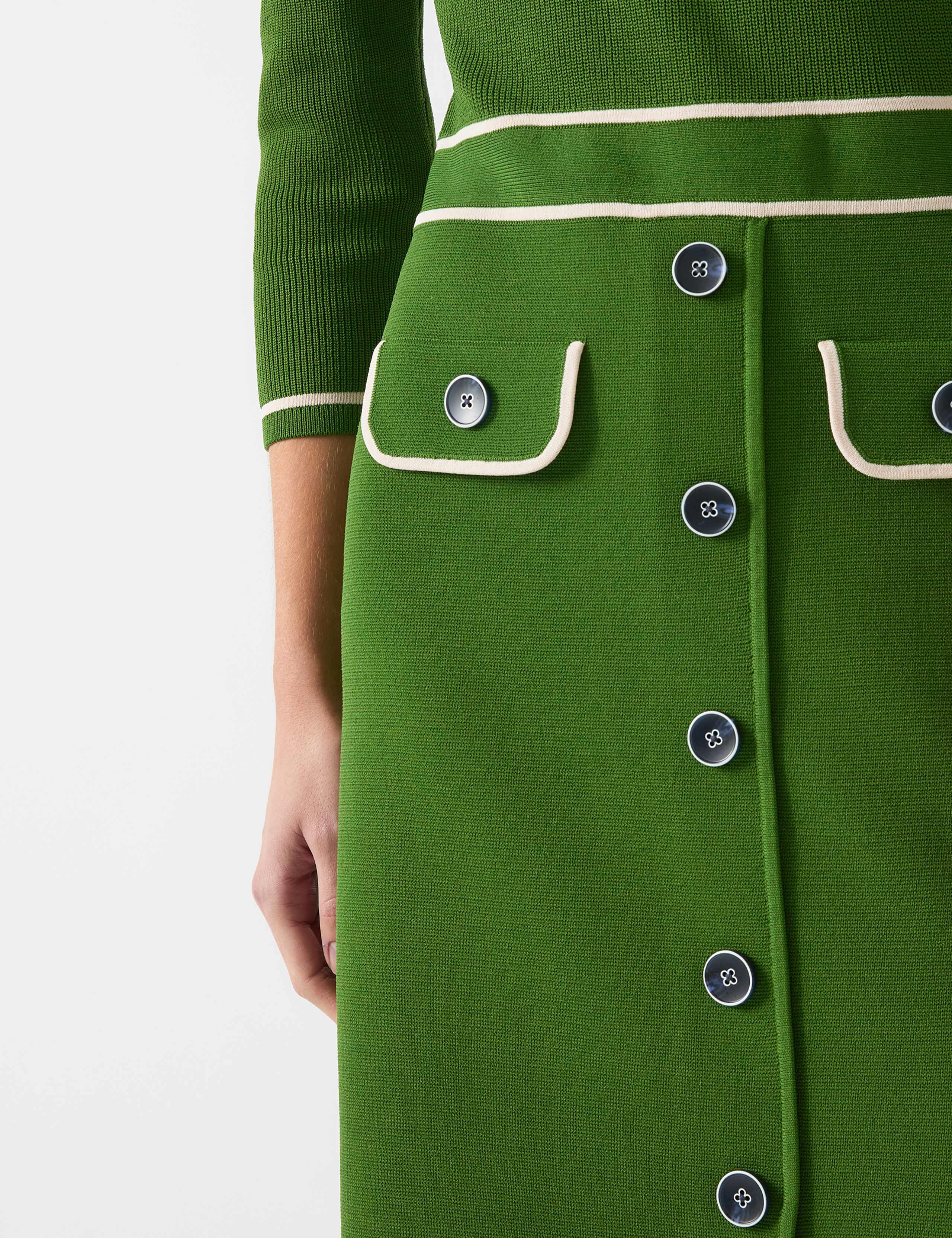Knitted Button Detail Mini Tailored Dress 4 of 4
