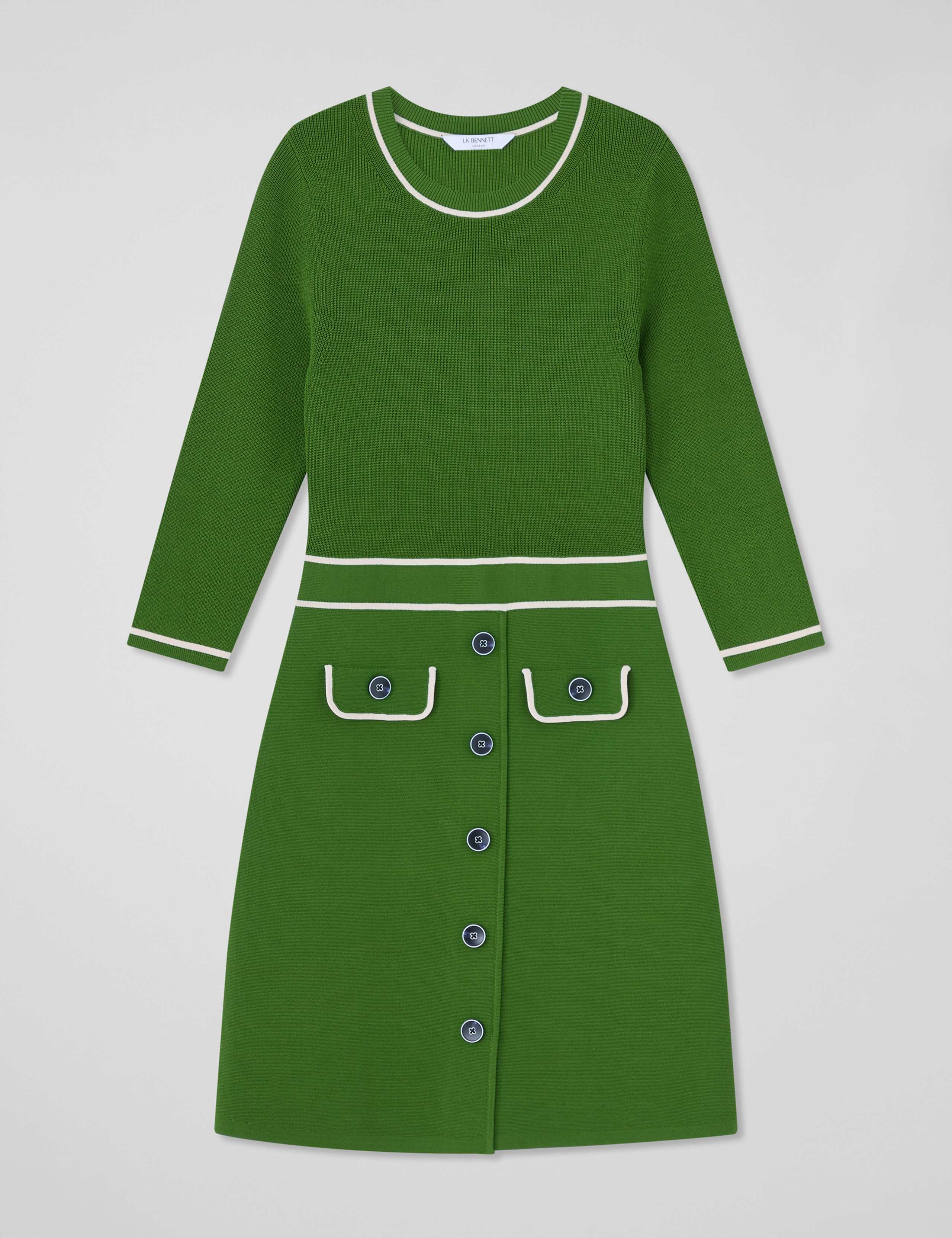 Knitted Button Detail Mini Tailored Dress 2 of 4