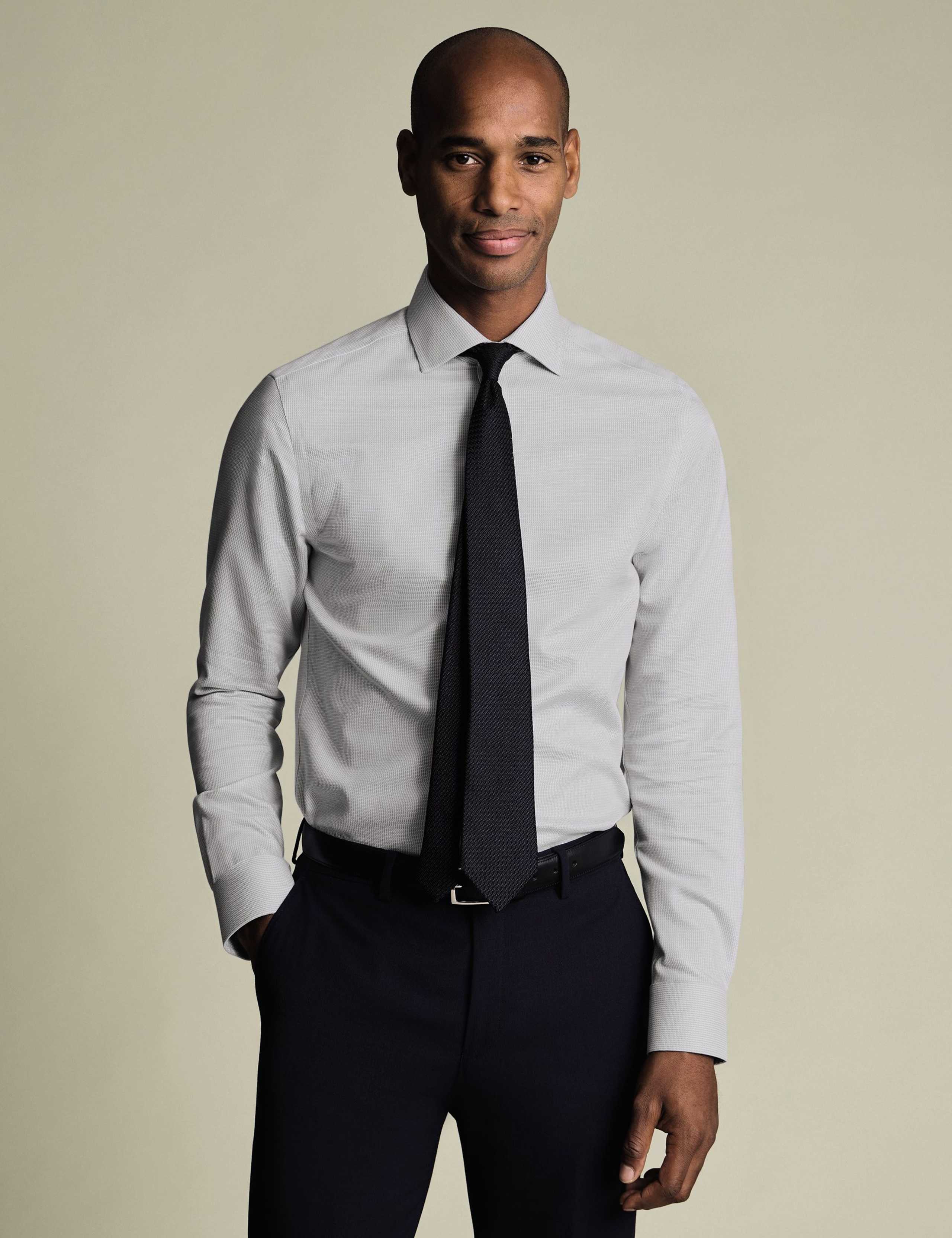Pure Cotton Stretch Textured Slim Fit Shirt 3 of 6