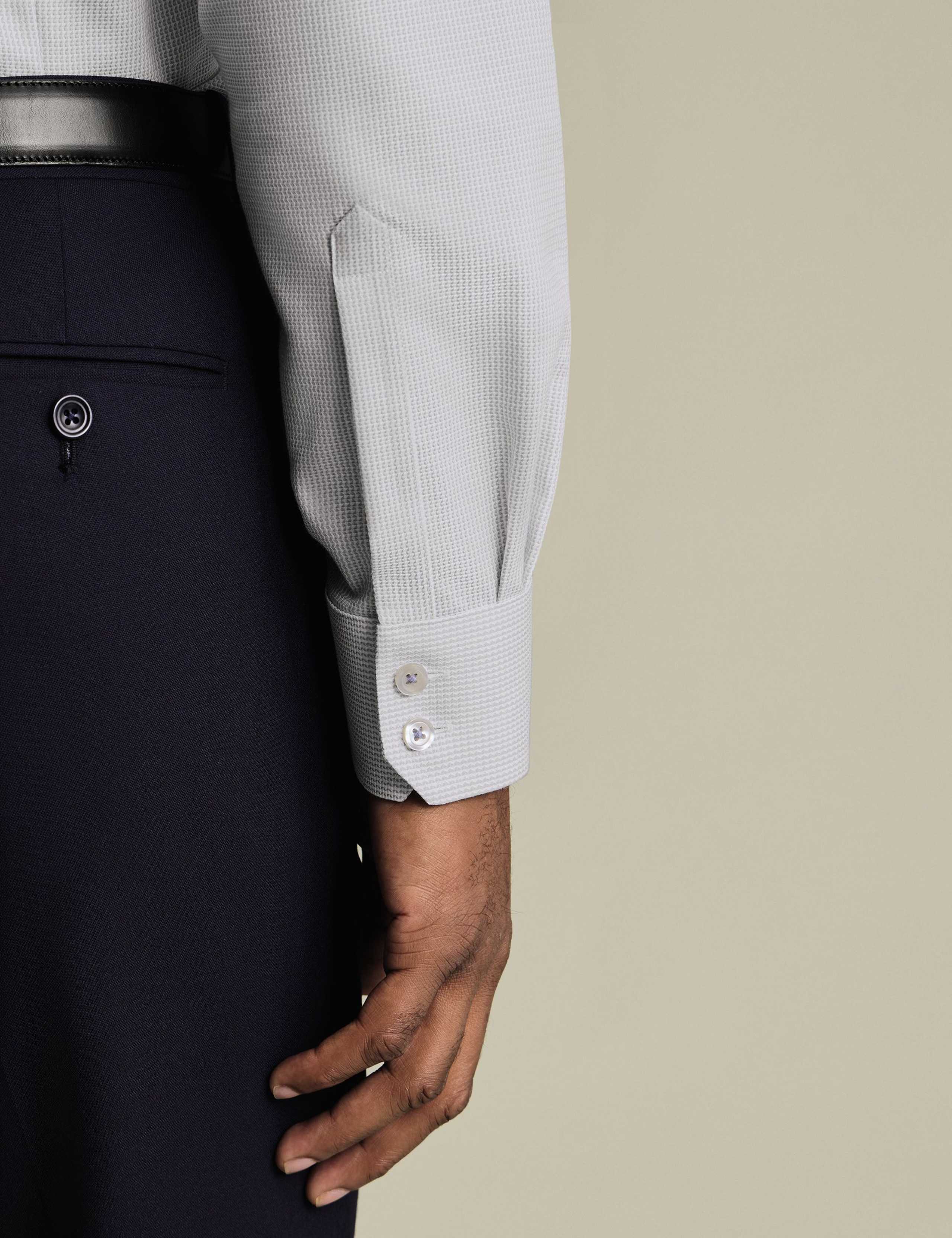 Pure Cotton Stretch Textured Slim Fit Shirt 5 of 6