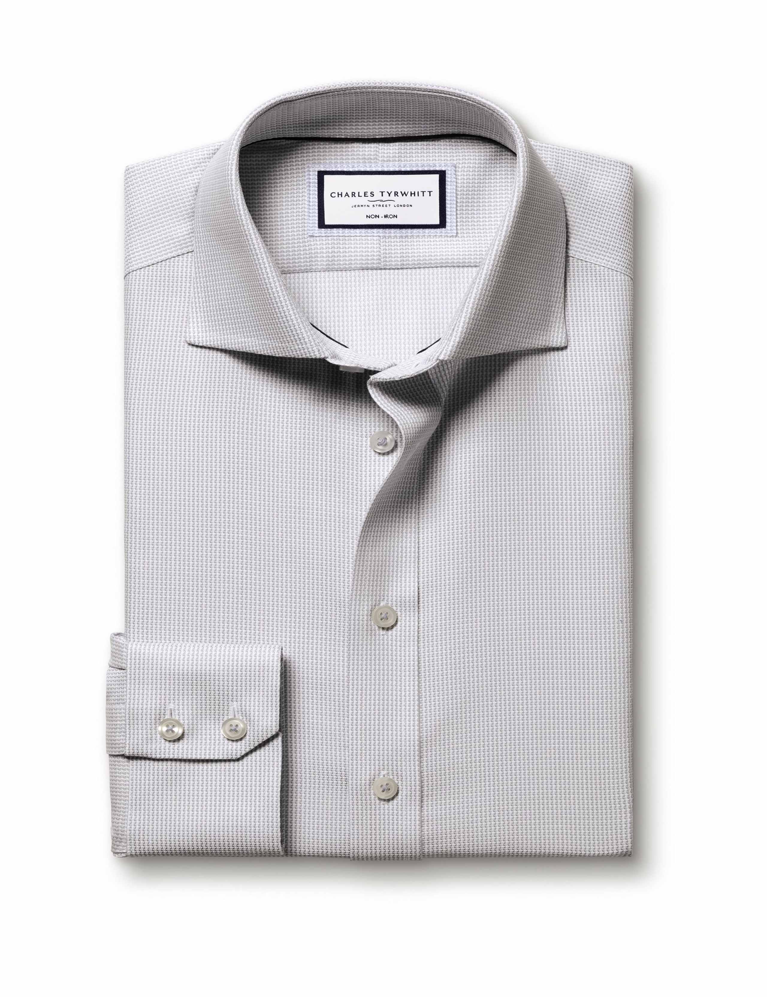 Pure Cotton Stretch Textured Slim Fit Shirt 2 of 6