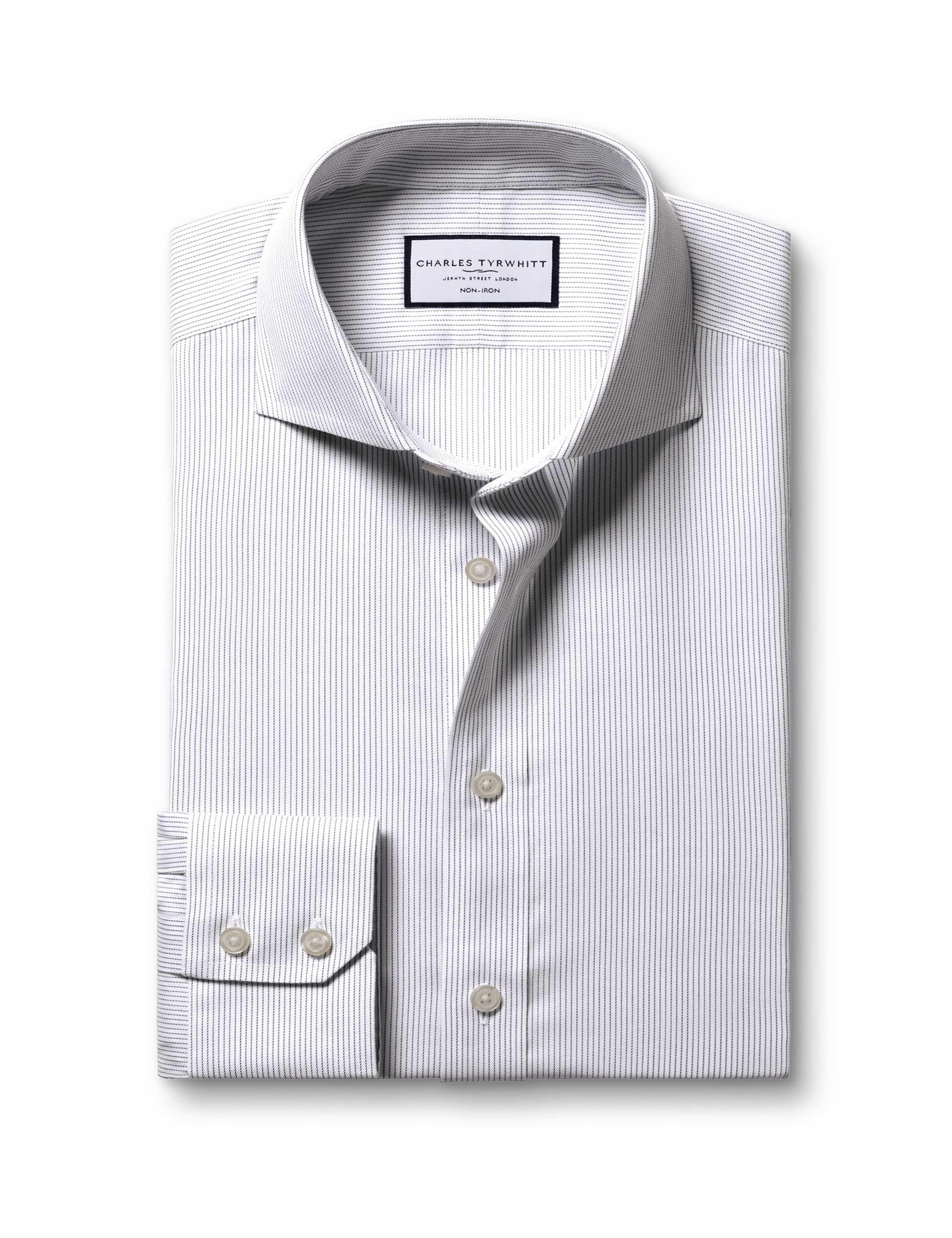 Non Iron Pure Cotton Twill Striped Shirt 2 of 7