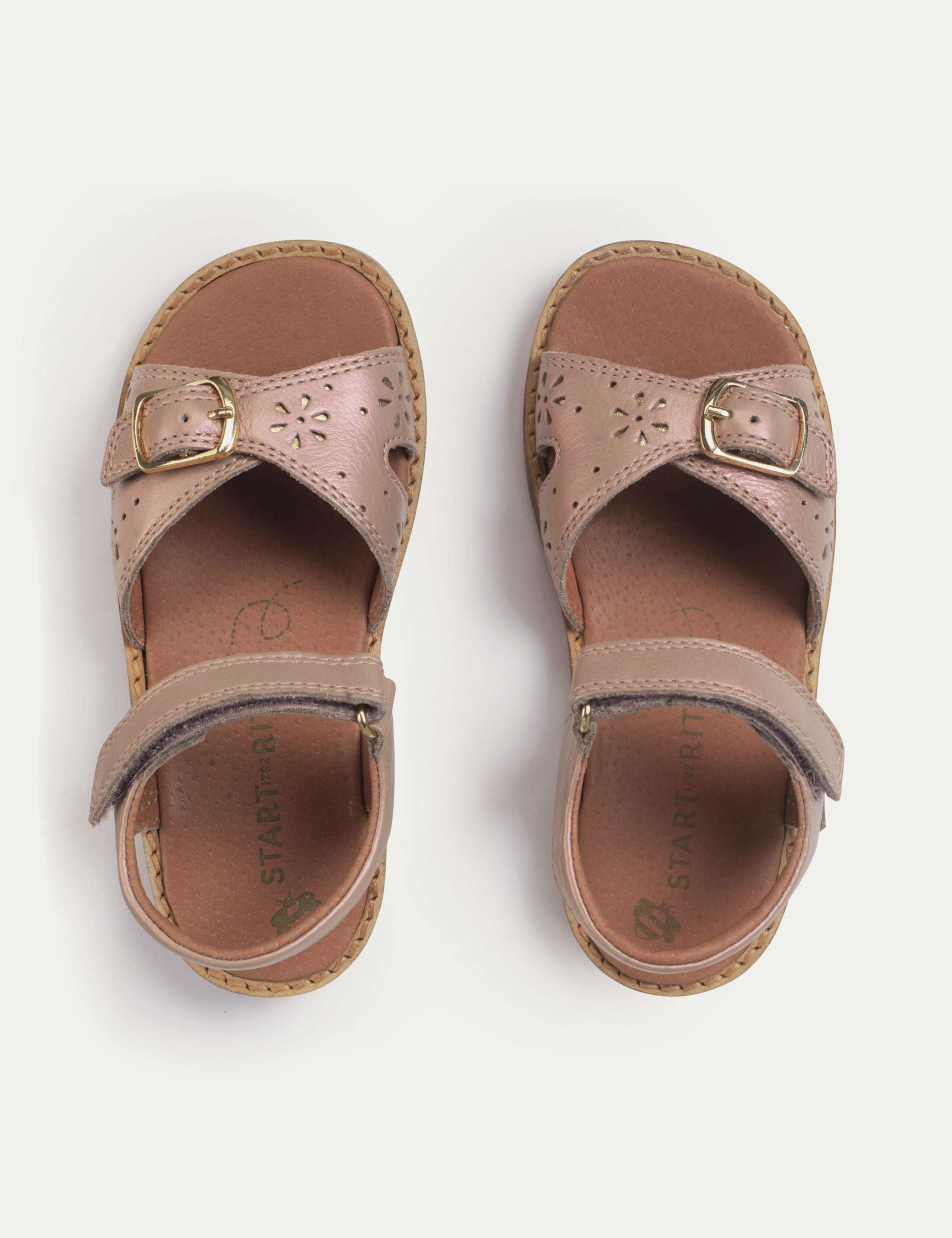 Kids' Leather Pearlised Riptape Sandals (7 Small-13½ Small) 3 of 3