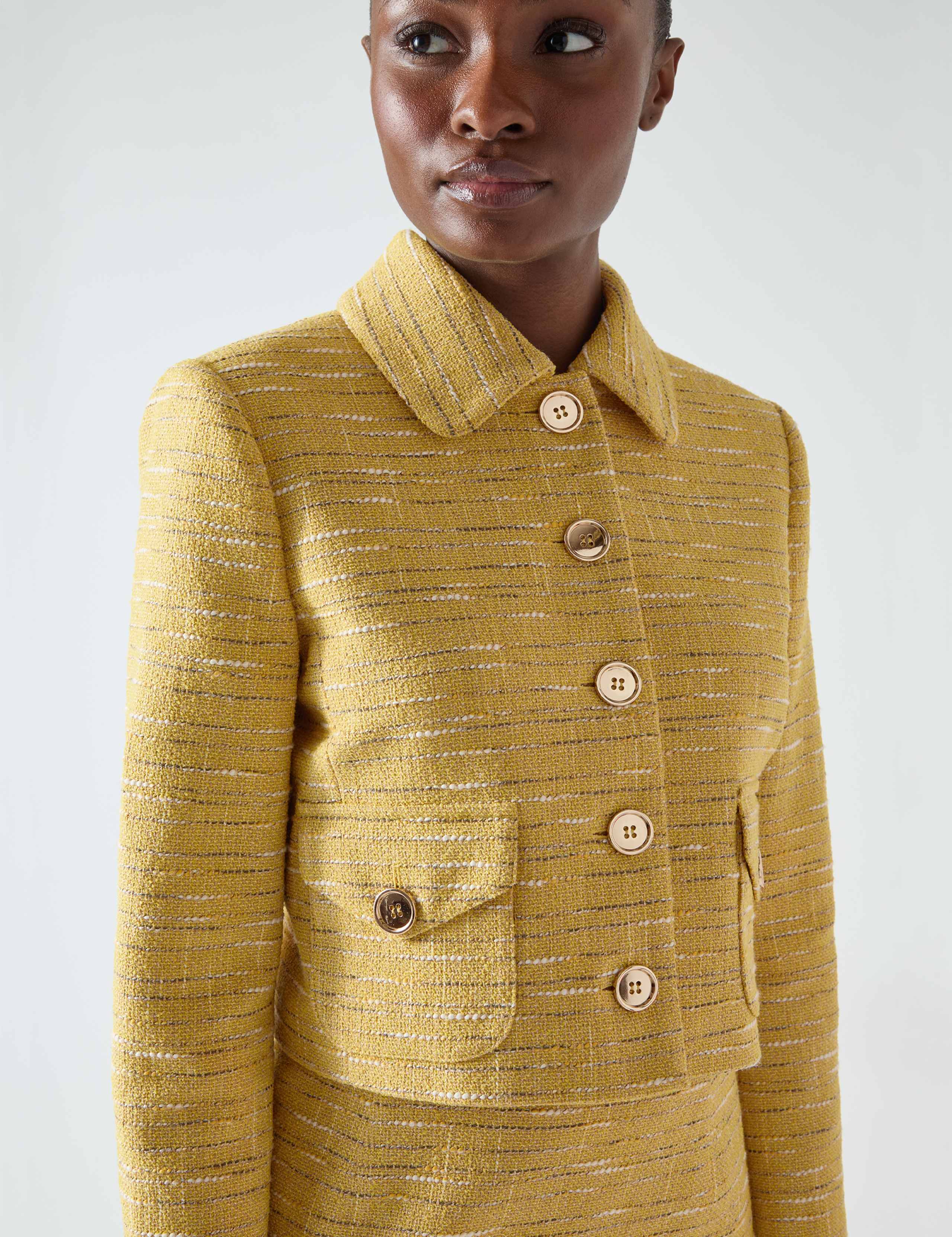 Tweed Textured Pocket Detail Cropped Jacket 3 of 4
