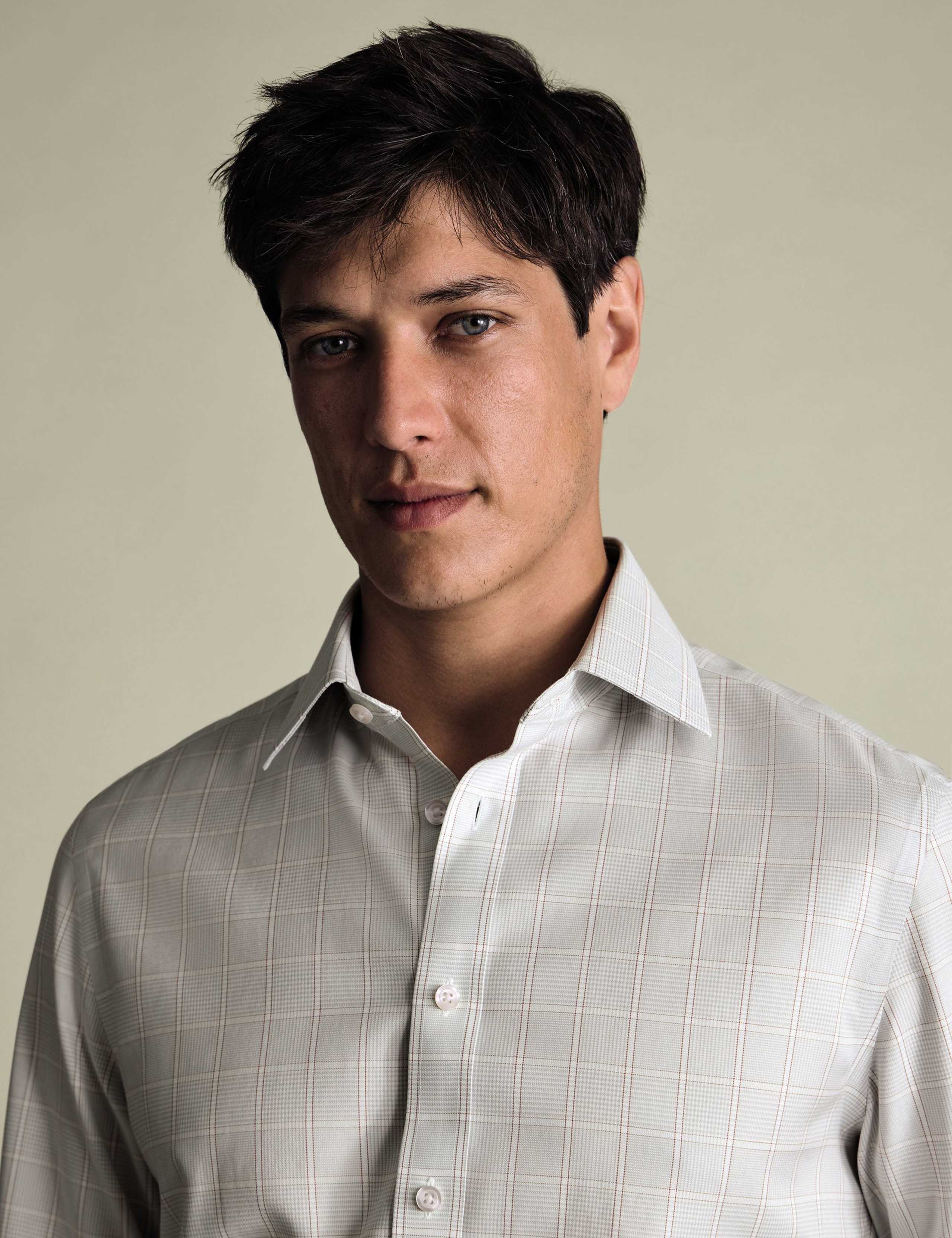 Non Iron Slim Fit Pure Cotton Twill Check Shirt 4 of 7