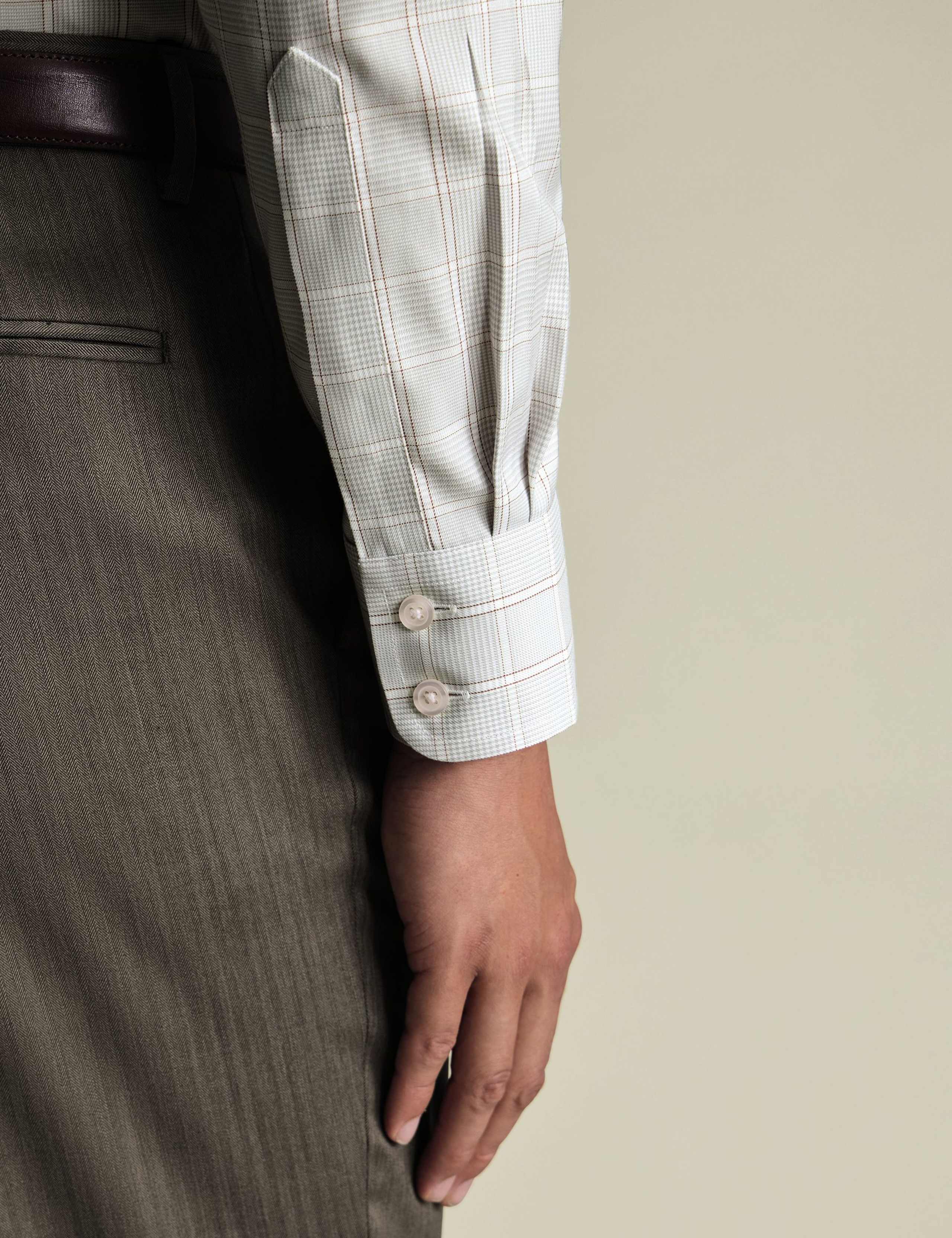 Non Iron Slim Fit Pure Cotton Twill Check Shirt 6 of 7