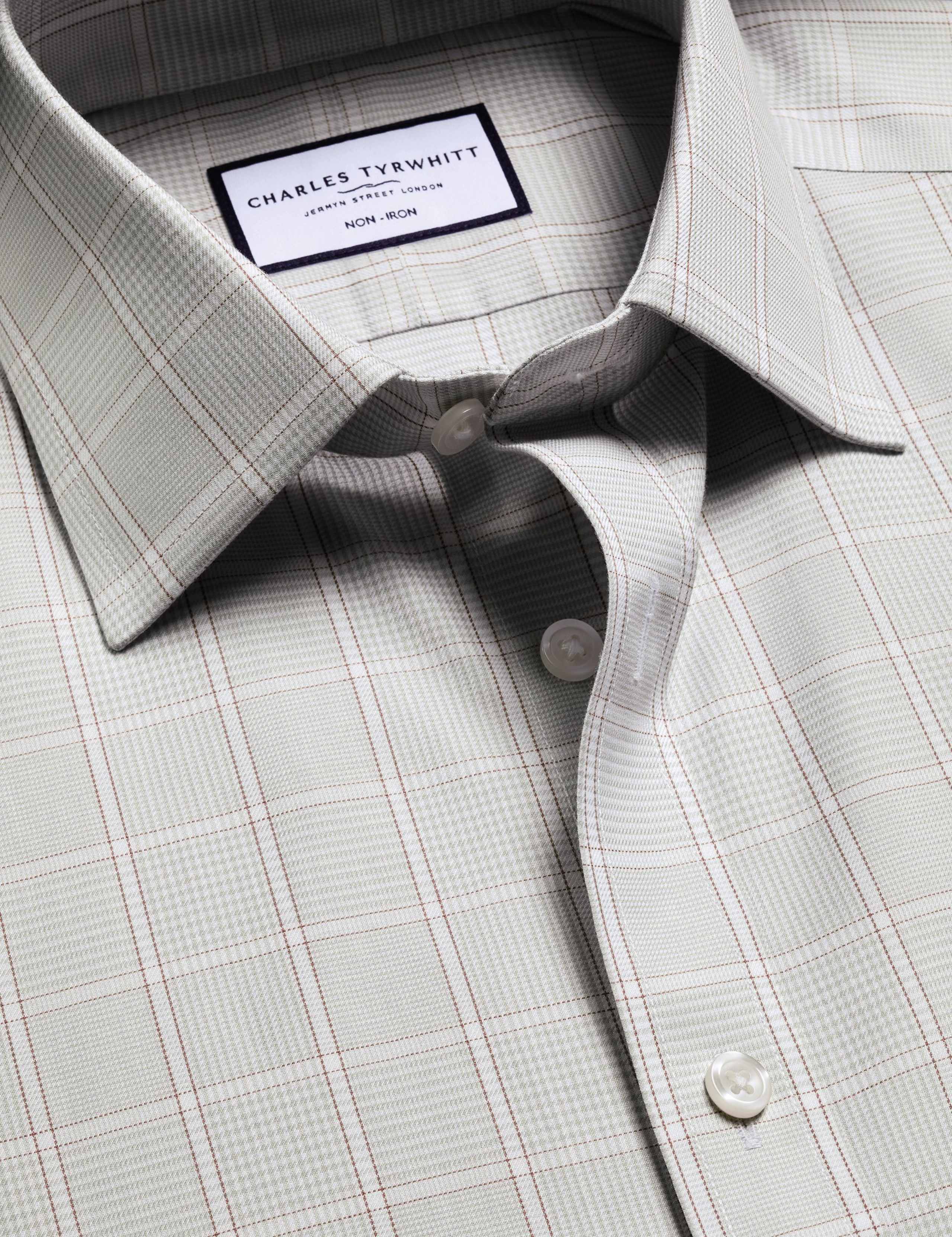 Non Iron Slim Fit Pure Cotton Twill Check Shirt 7 of 7