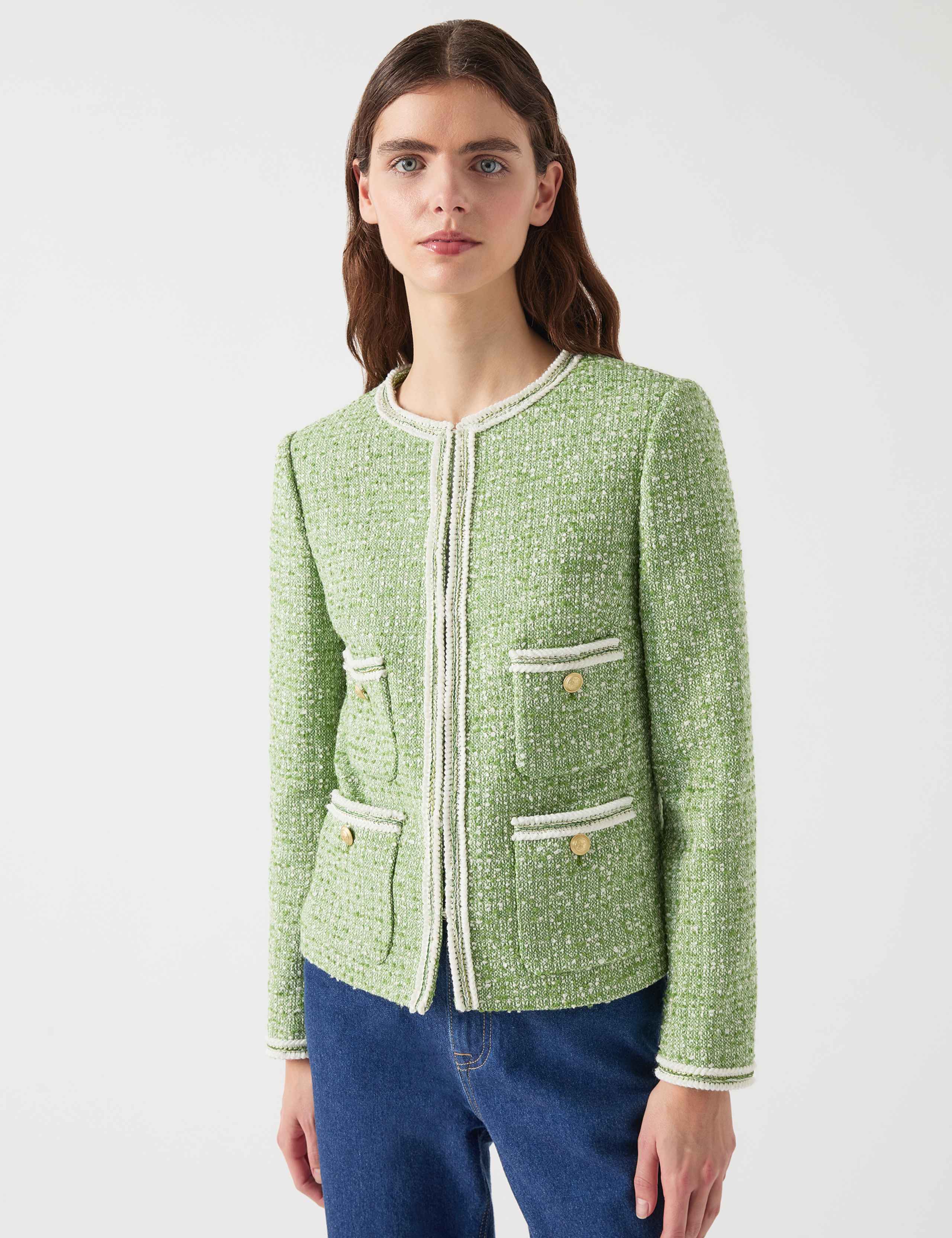 Tweed Collarless Jacket 1 of 4