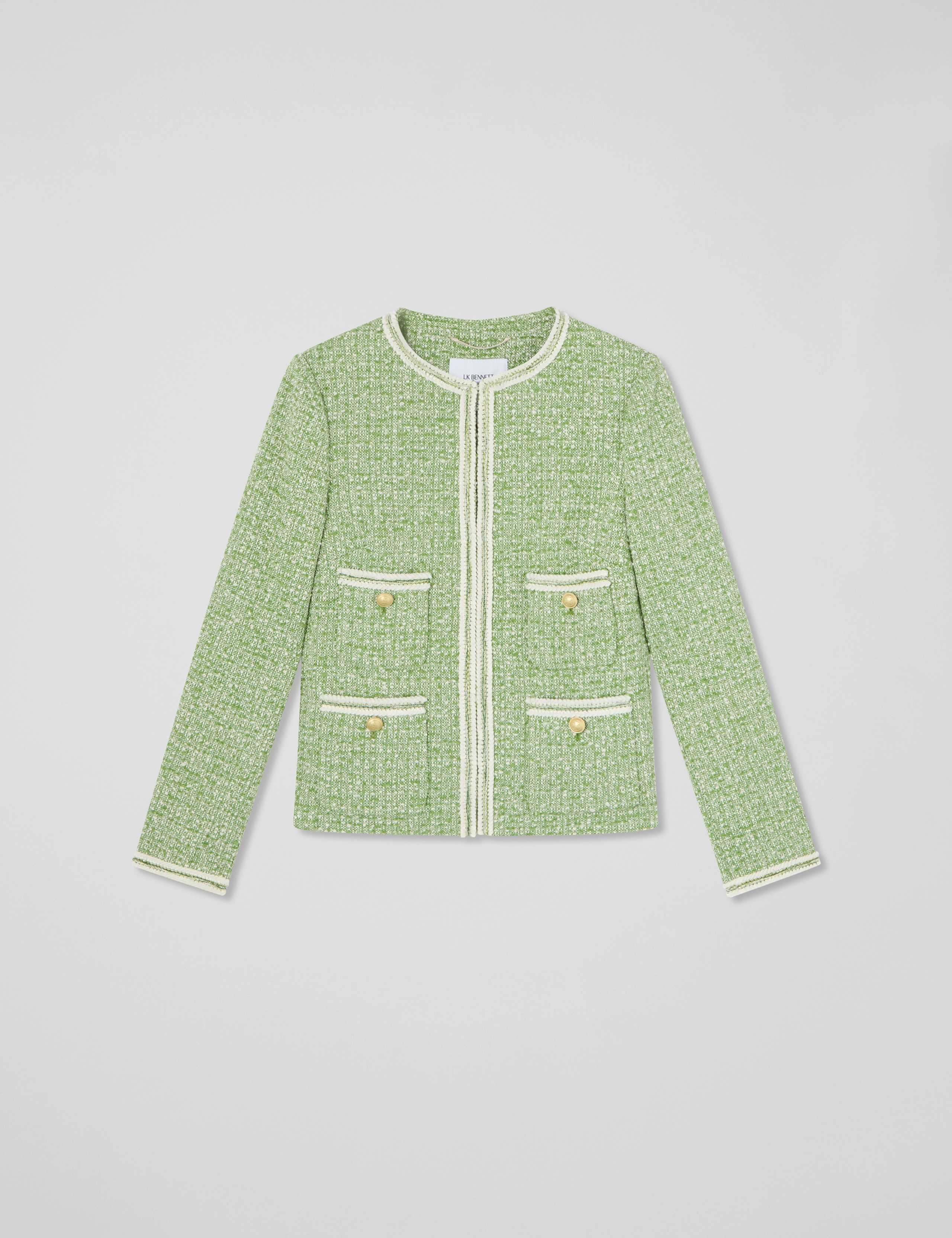 Tweed Collarless Jacket 2 of 4