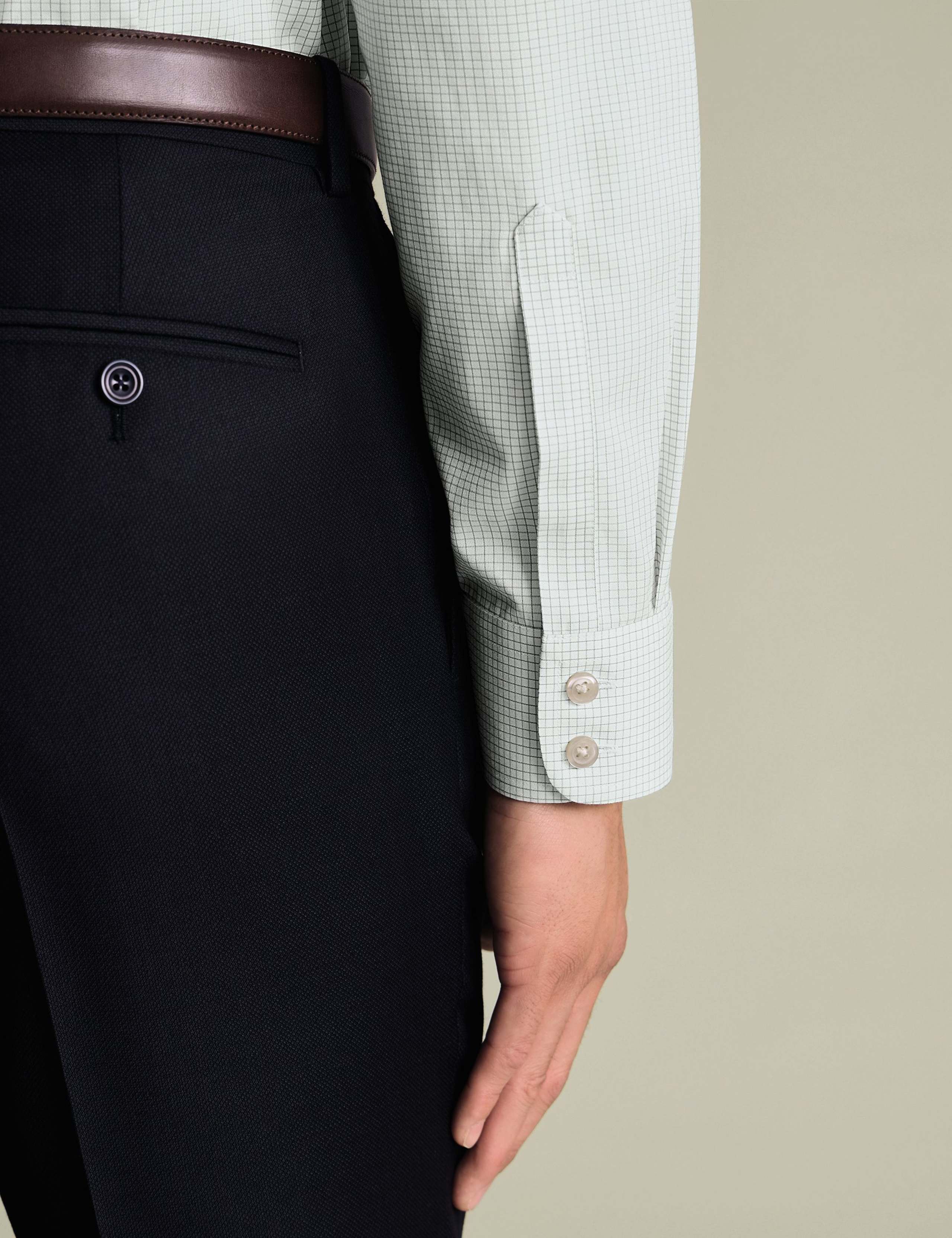 Non Iron Slim Fit Pure Cotton Check Shirt 5 of 6
