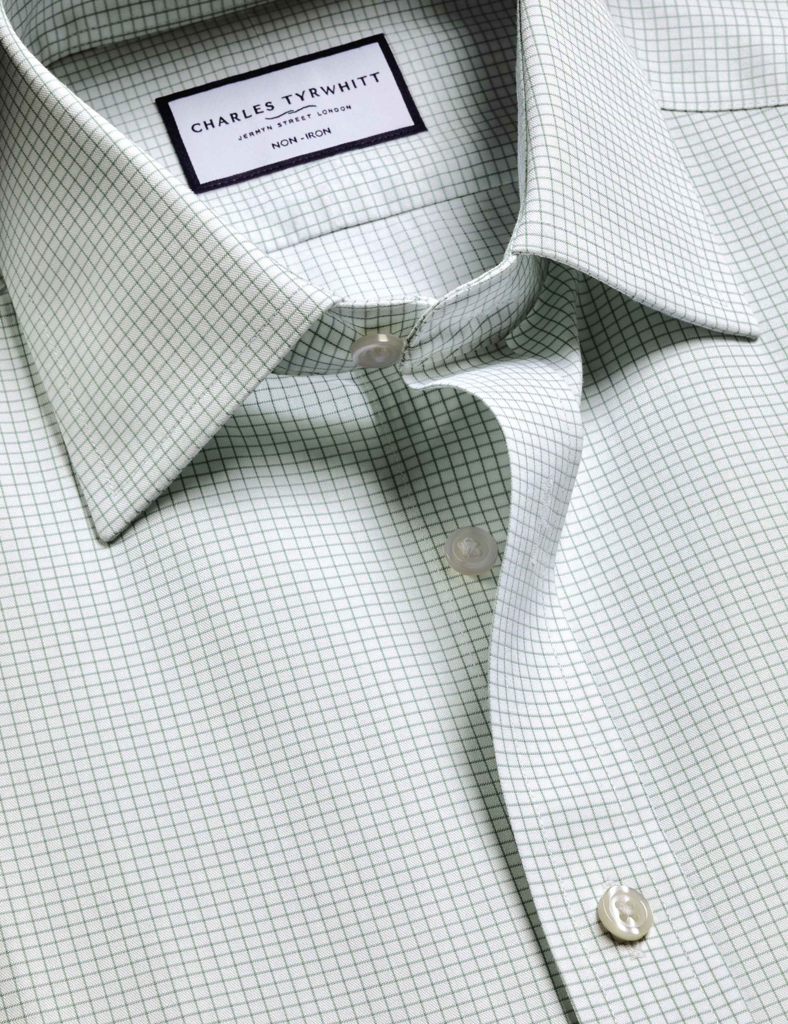 Non Iron Slim Fit Pure Cotton Check Shirt 6 of 6