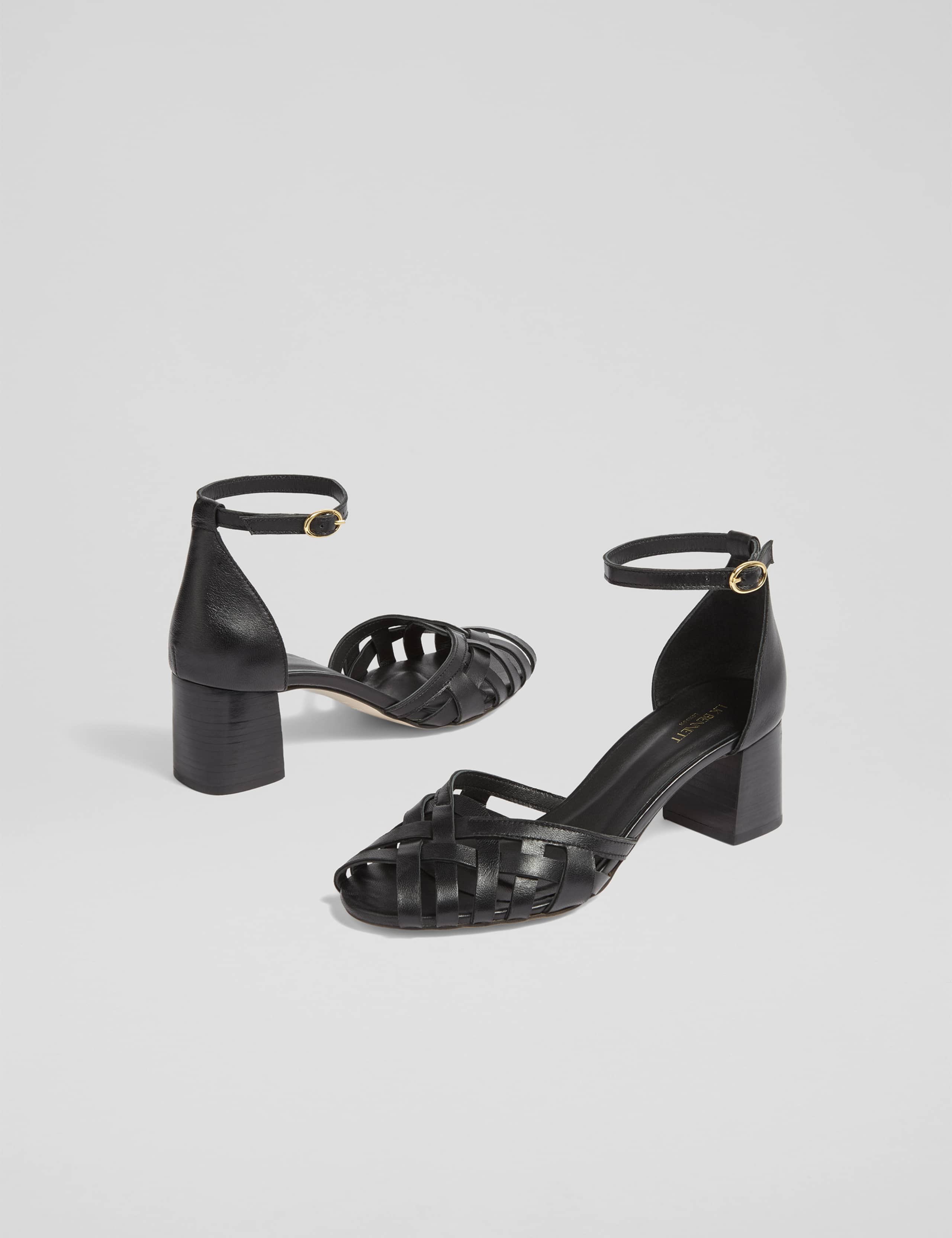 Leather Woven Ankle Strap Sandals 3 of 4