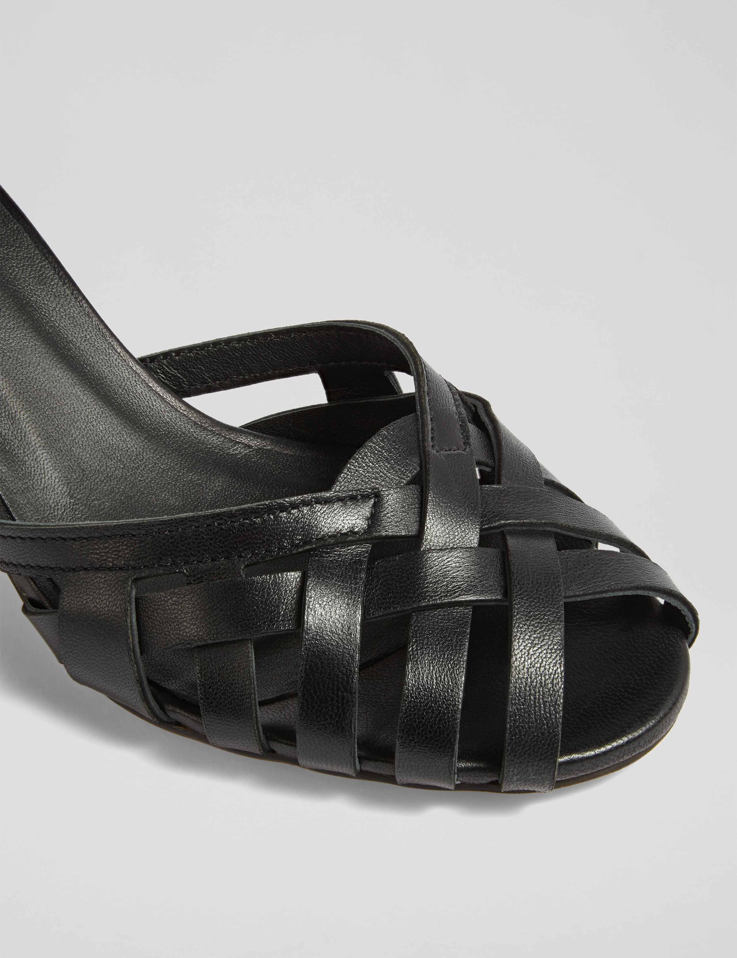 Leather Woven Ankle Strap Sandals 4 of 4