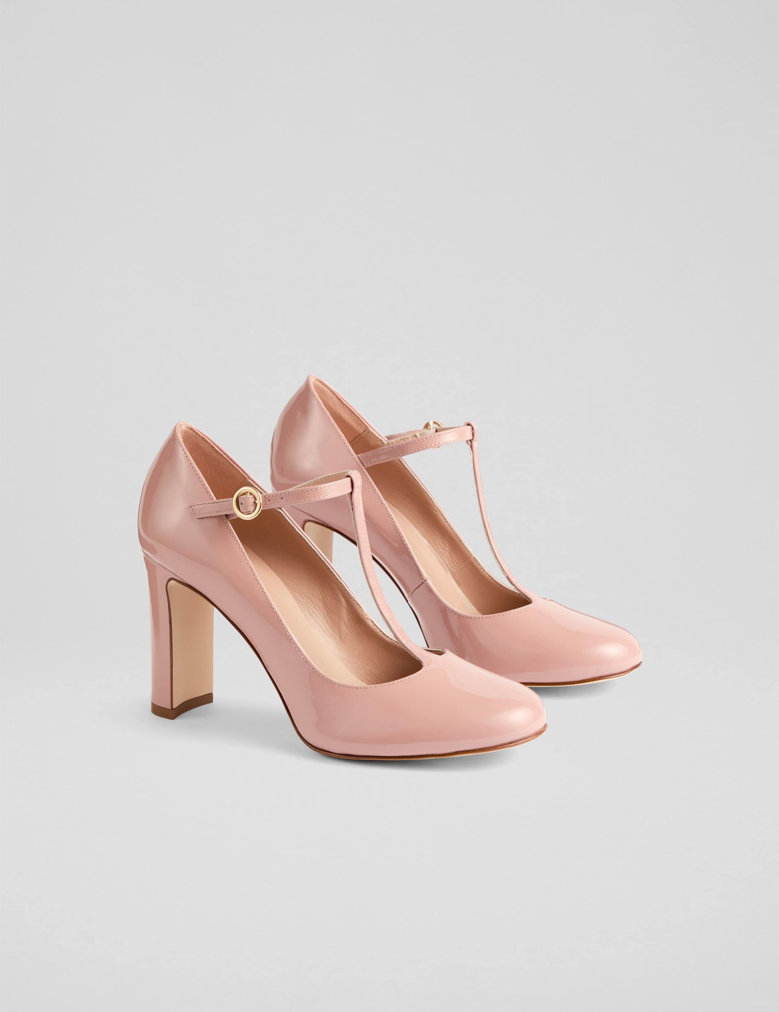 Patent Leather Buckle Block Heel Court Shoes 2 of 3