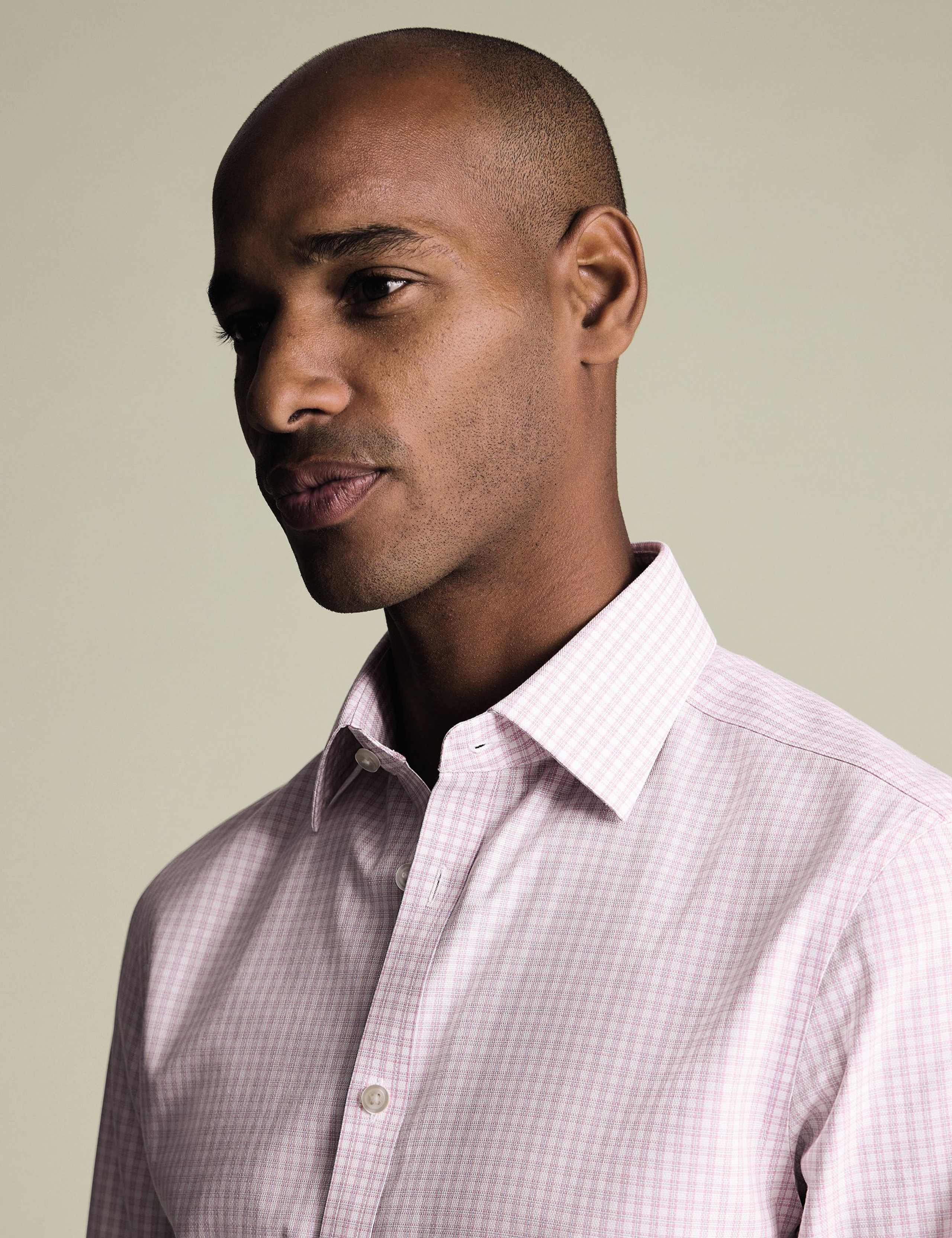 Non Iron Slim Fit Pure Cotton Check Oxford Shirt 3 of 6