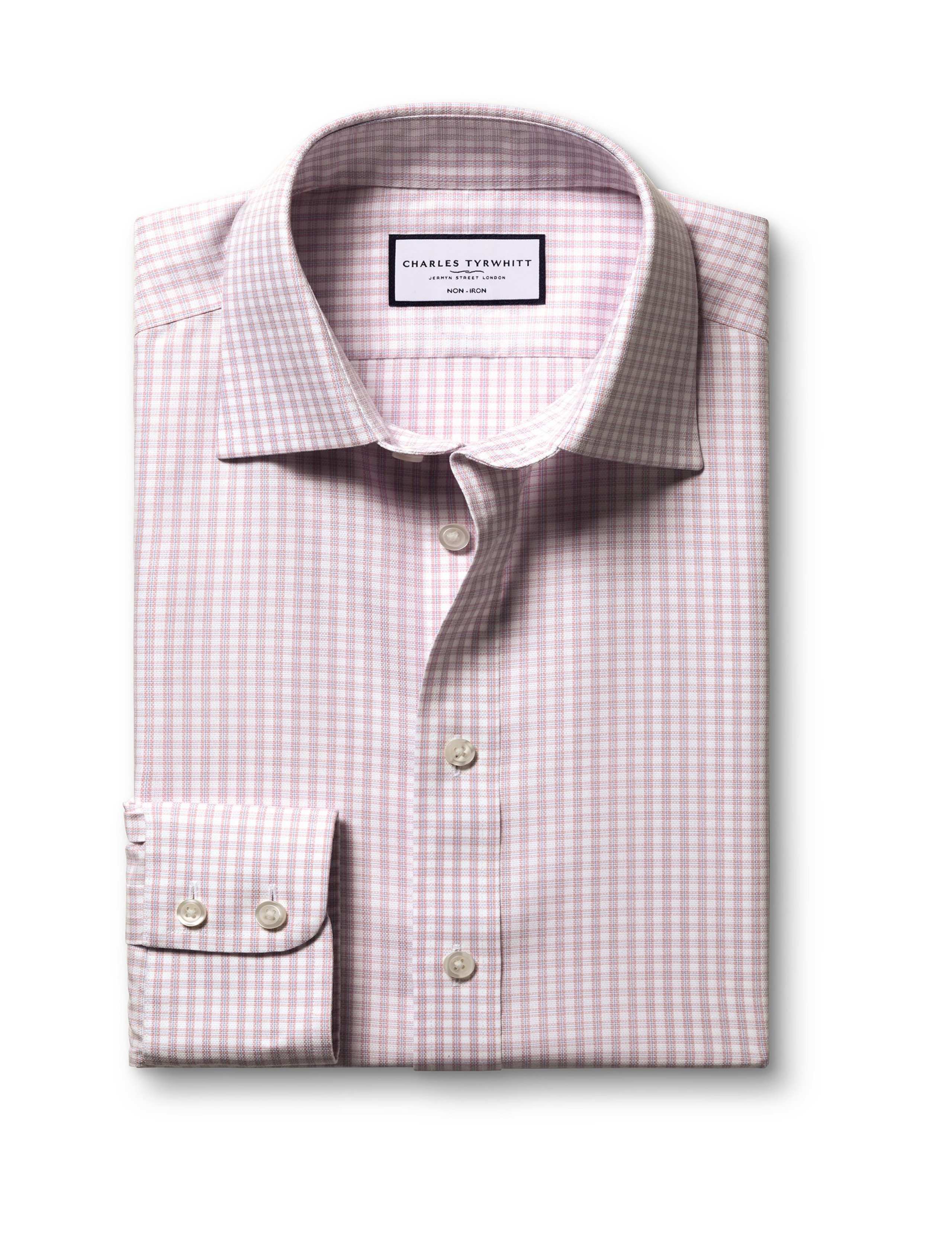 Non Iron Slim Fit Pure Cotton Check Oxford Shirt 2 of 6
