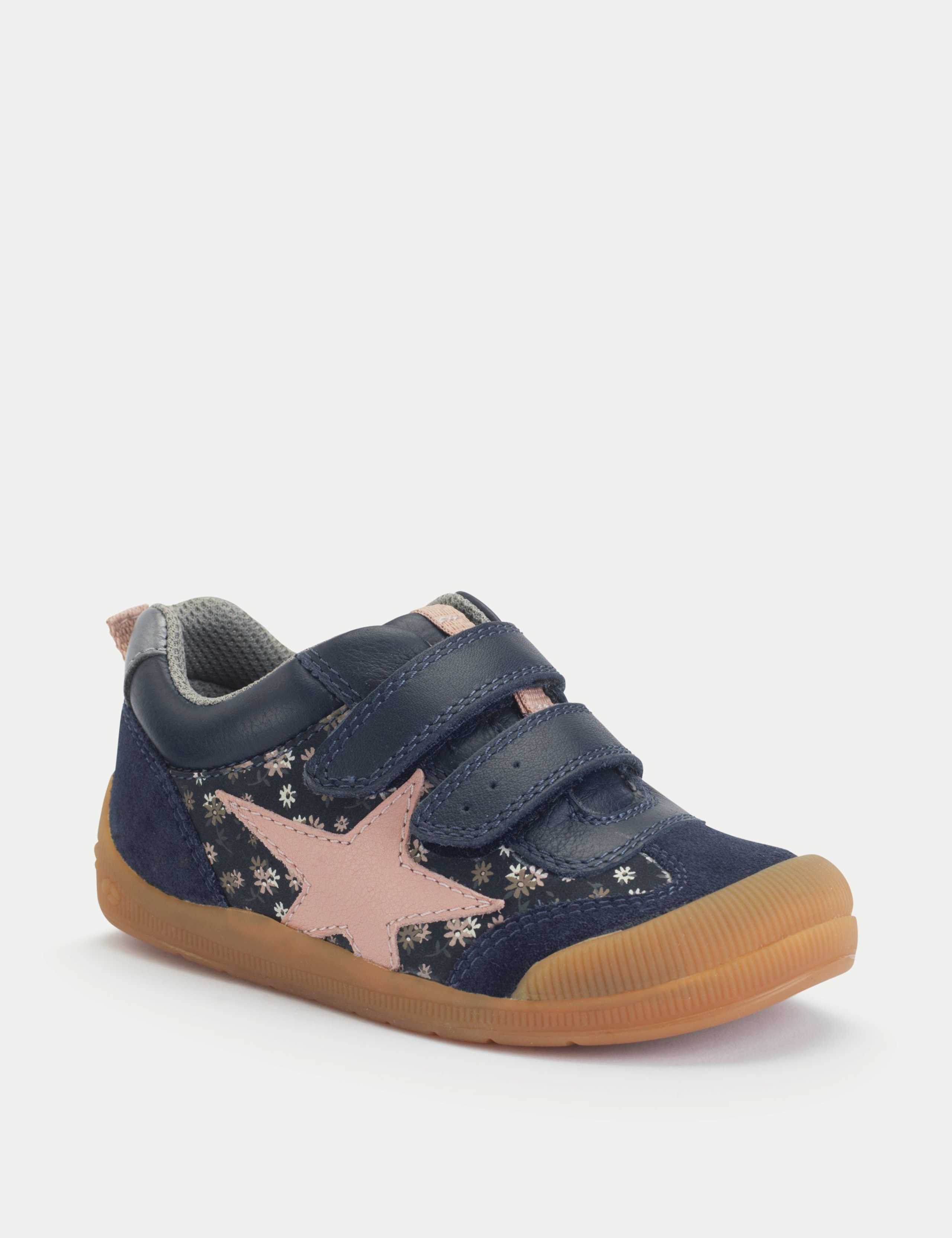 Kids' Leather Riptape Floral Star Trainers (4 Small-10½ Small) 2 of 3