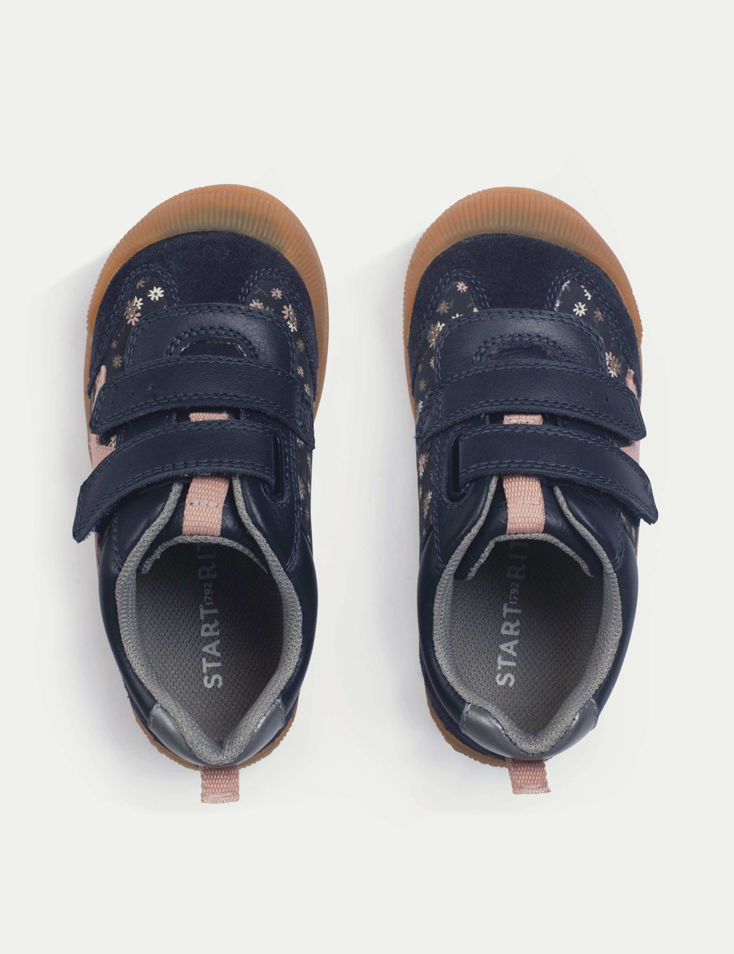 Kids' Leather Riptape Floral Star Trainers (4 Small-10½ Small) 3 of 3