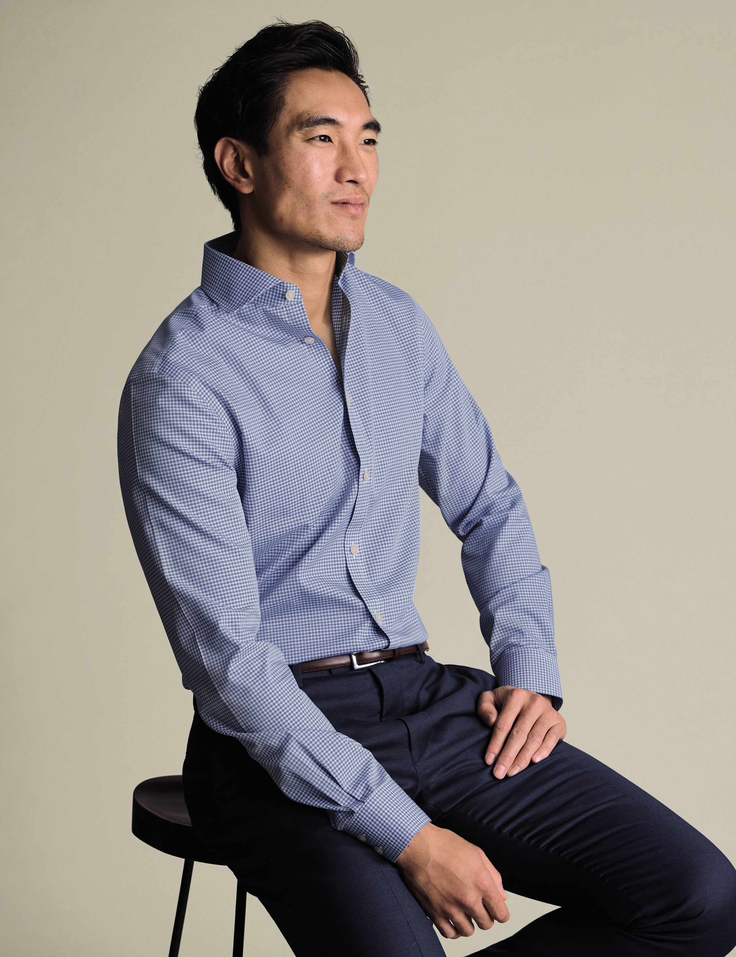 Slim Fit Non Iron Pure Cotton Gingham Shirt 3 of 6