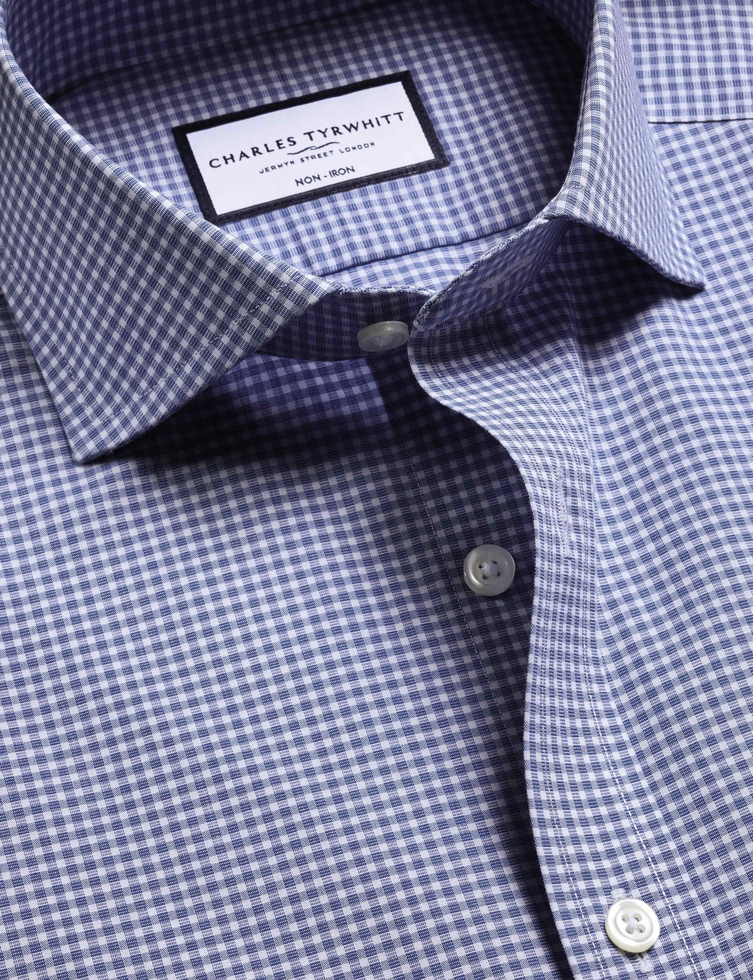 Slim Fit Non Iron Pure Cotton Gingham Shirt 5 of 6